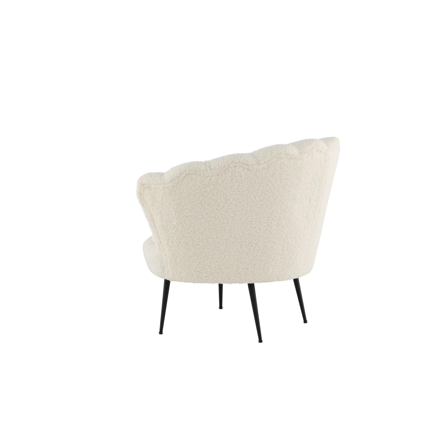 Sessel Calais aus Teddy Bouclé - Weiß-Loungesessel-Venture Home-le canapé