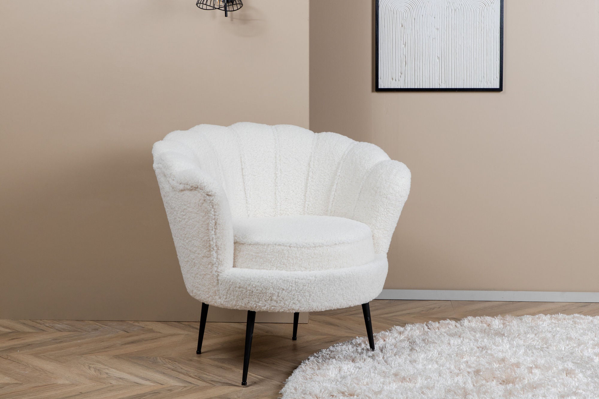 Sessel Calais aus Teddy Bouclé - Weiß-Loungesessel-Venture Home-le canapé