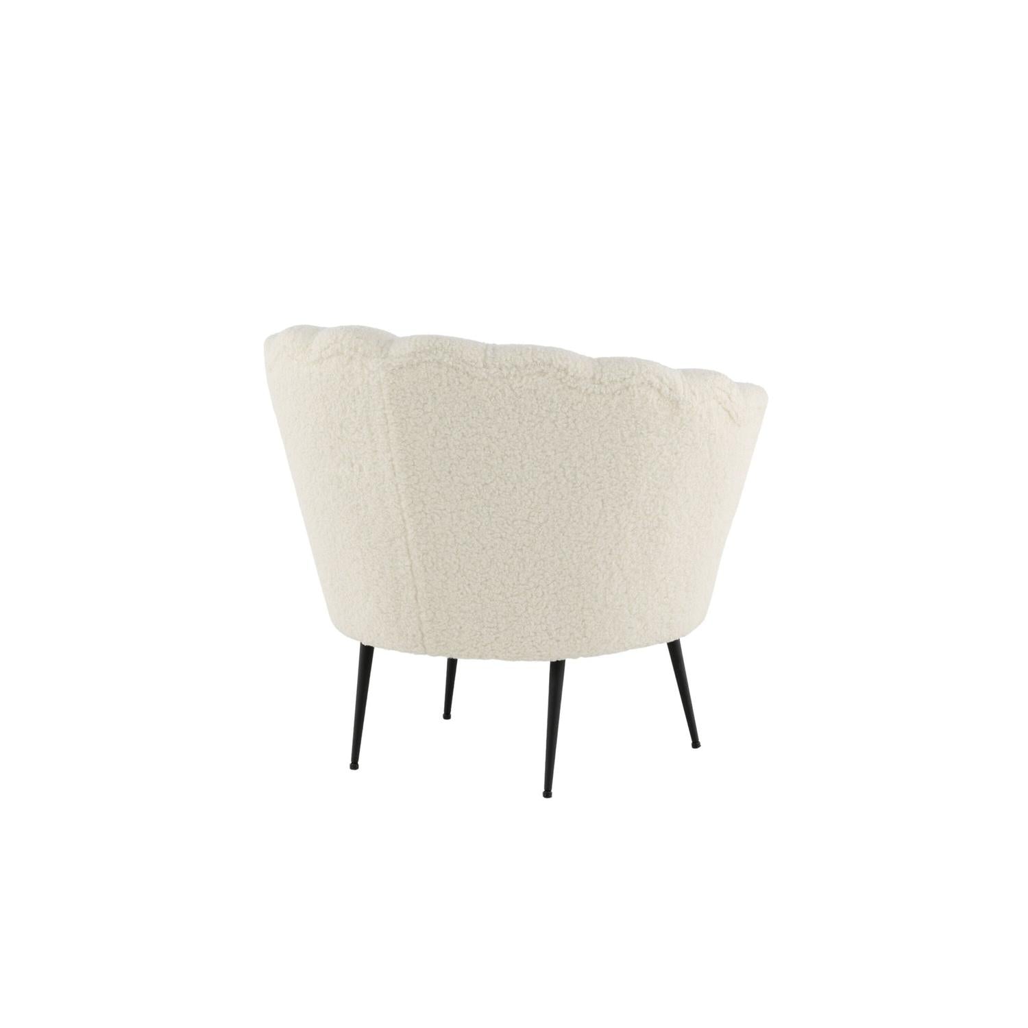 Sessel Calais aus Teddy Bouclé - Weiß-Loungesessel-Venture Home-le canapé
