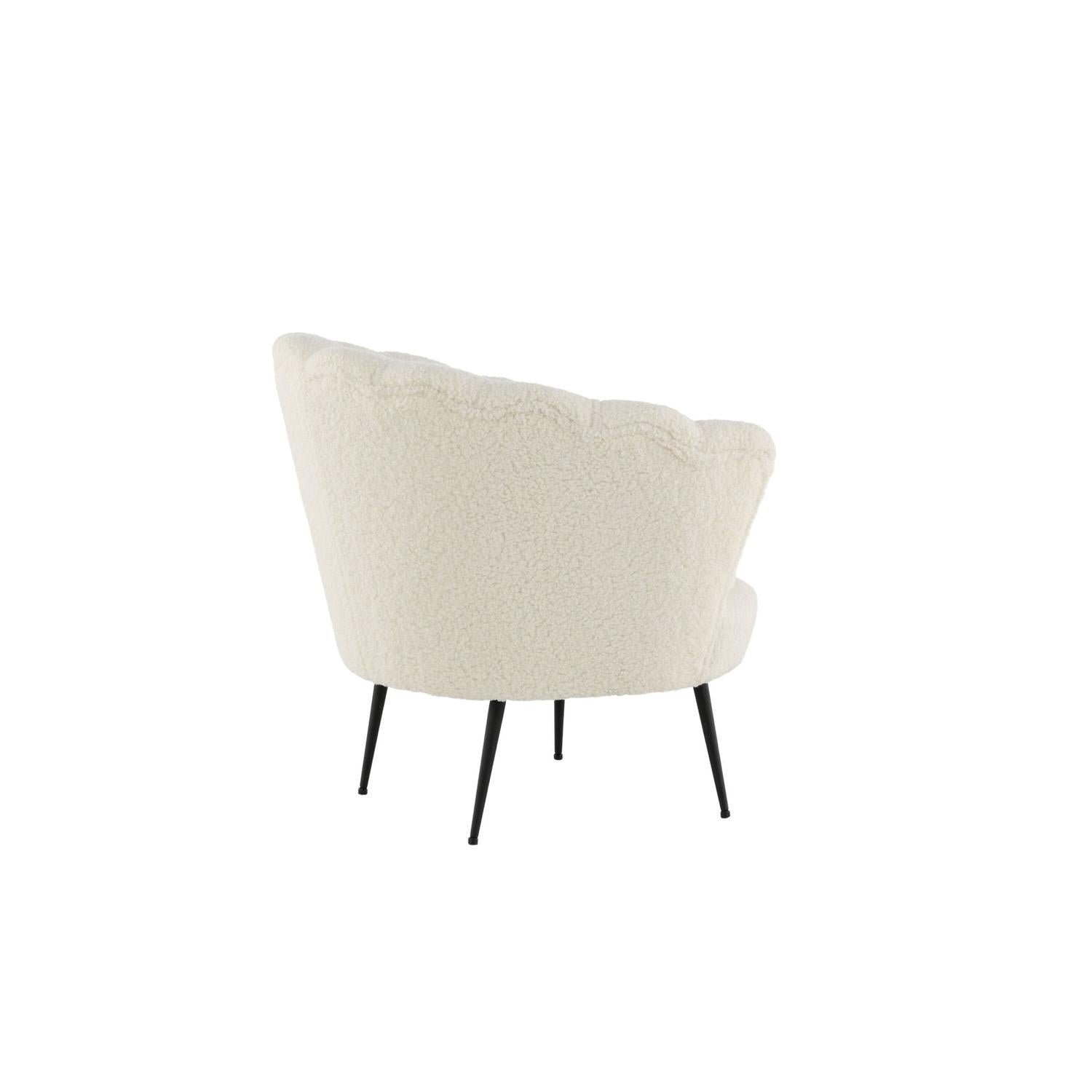 Sessel Calais aus Teddy Bouclé - Weiß-Loungesessel-Venture Home-le canapé