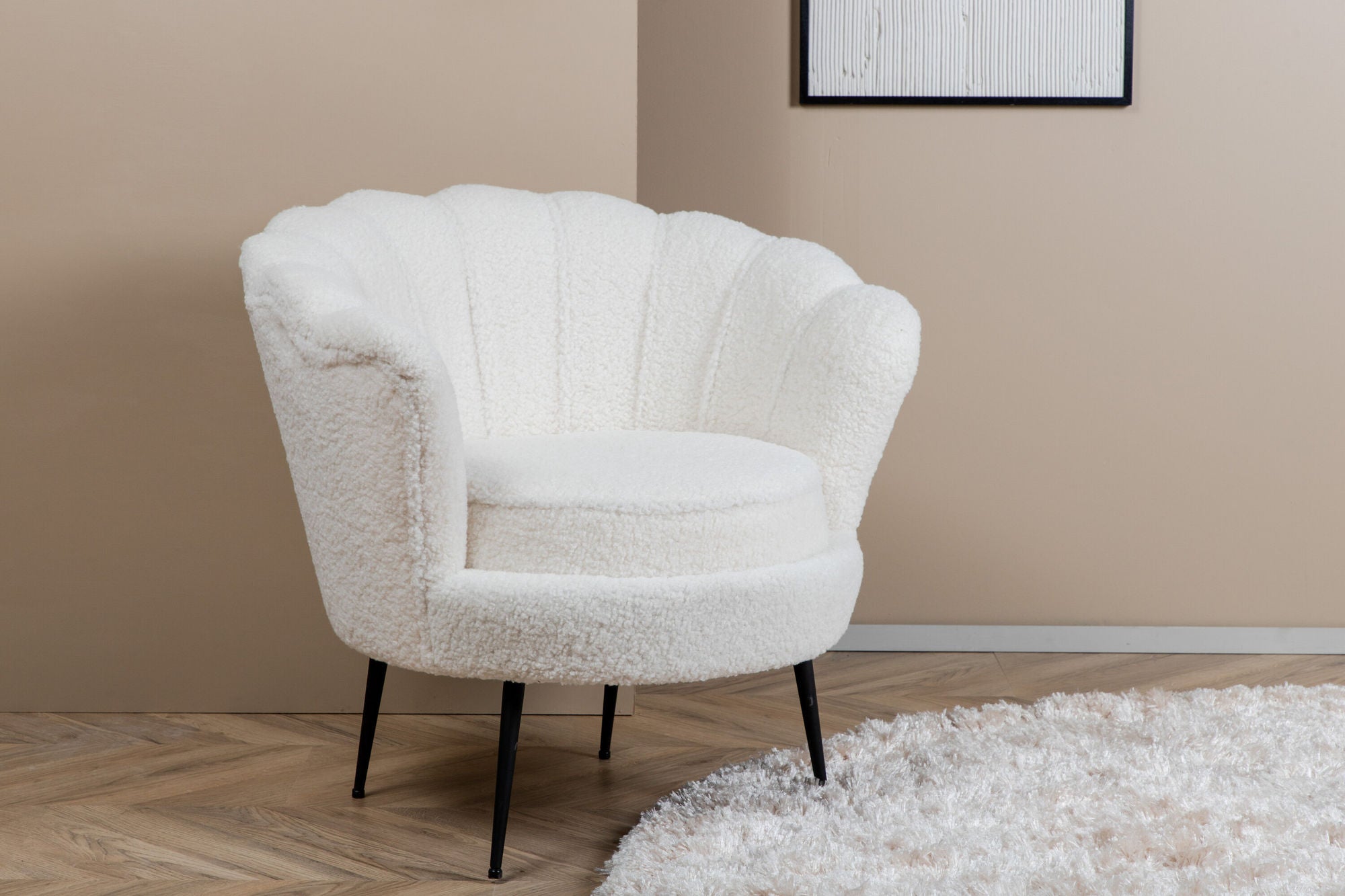 Sessel Calais aus Teddy Bouclé - Weiß-Loungesessel-Venture Home-le canapé