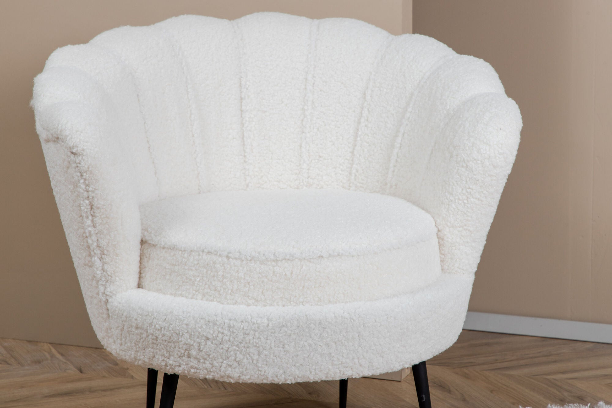 Sessel Calais aus Teddy Bouclé - Weiß-Loungesessel-Venture Home-le canapé