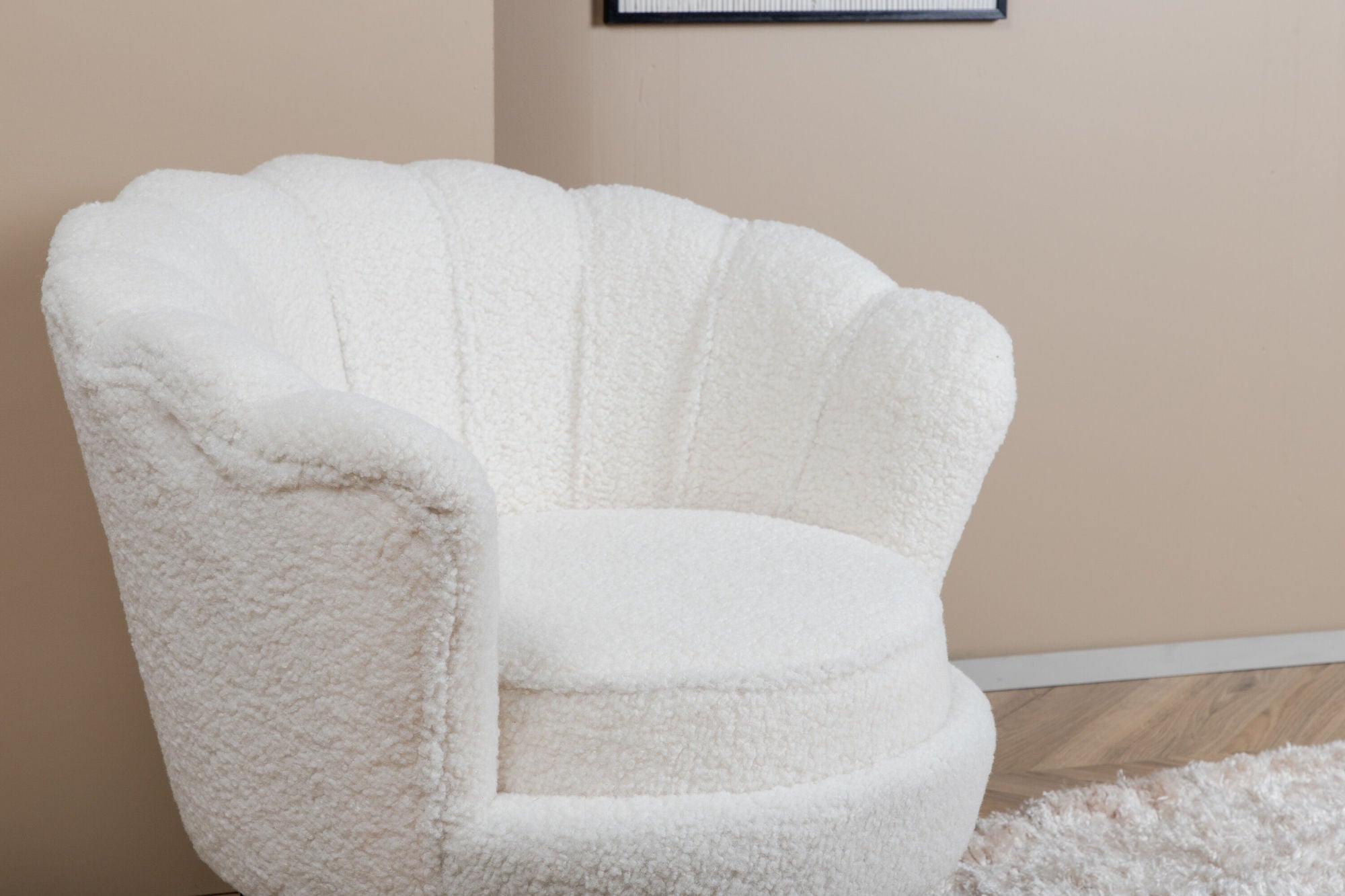 Sessel Calais aus Teddy Bouclé - Weiß-Loungesessel-Venture Home-le canapé