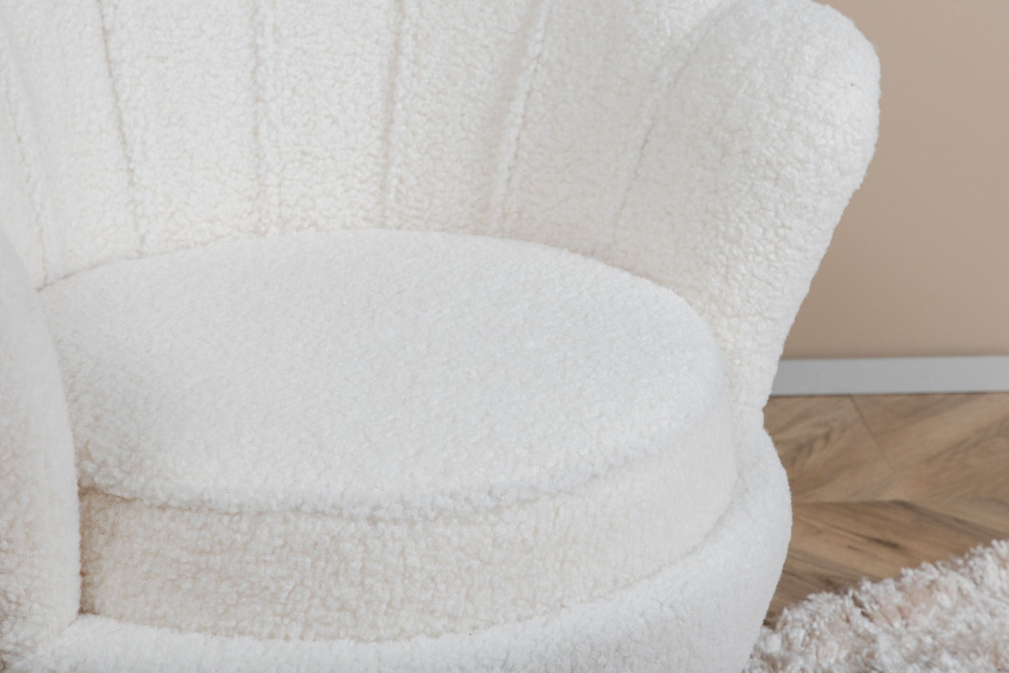 Sessel Calais aus Teddy Bouclé - Weiß-Loungesessel-Venture Home-le canapé