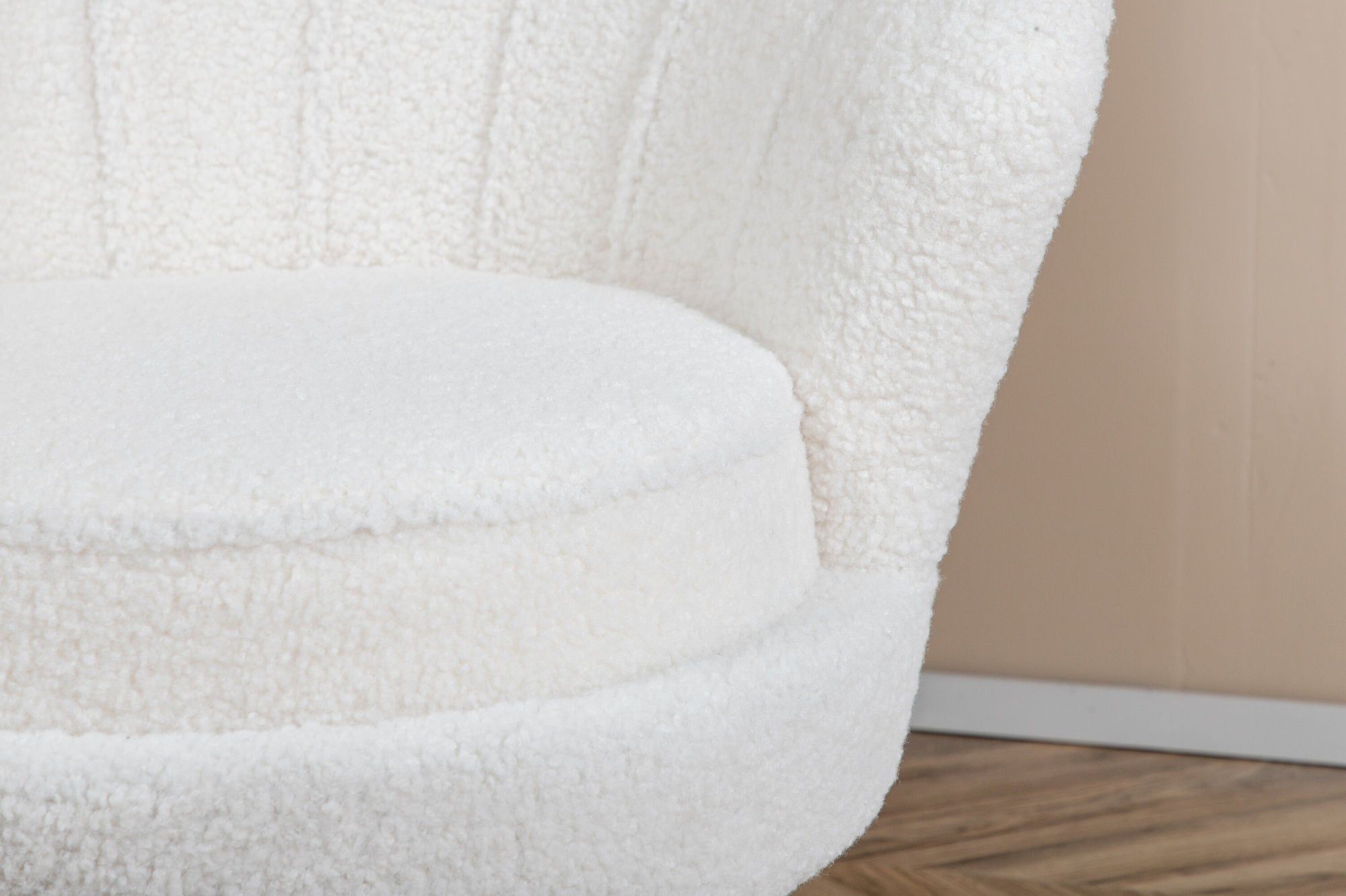 Sessel Calais aus Teddy Bouclé - Weiß-Loungesessel-Venture Home-le canapé