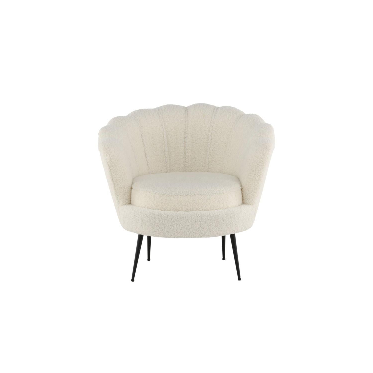 Sessel Calais aus Teddy Bouclé - Weiß-Loungesessel-Venture Home-le canapé