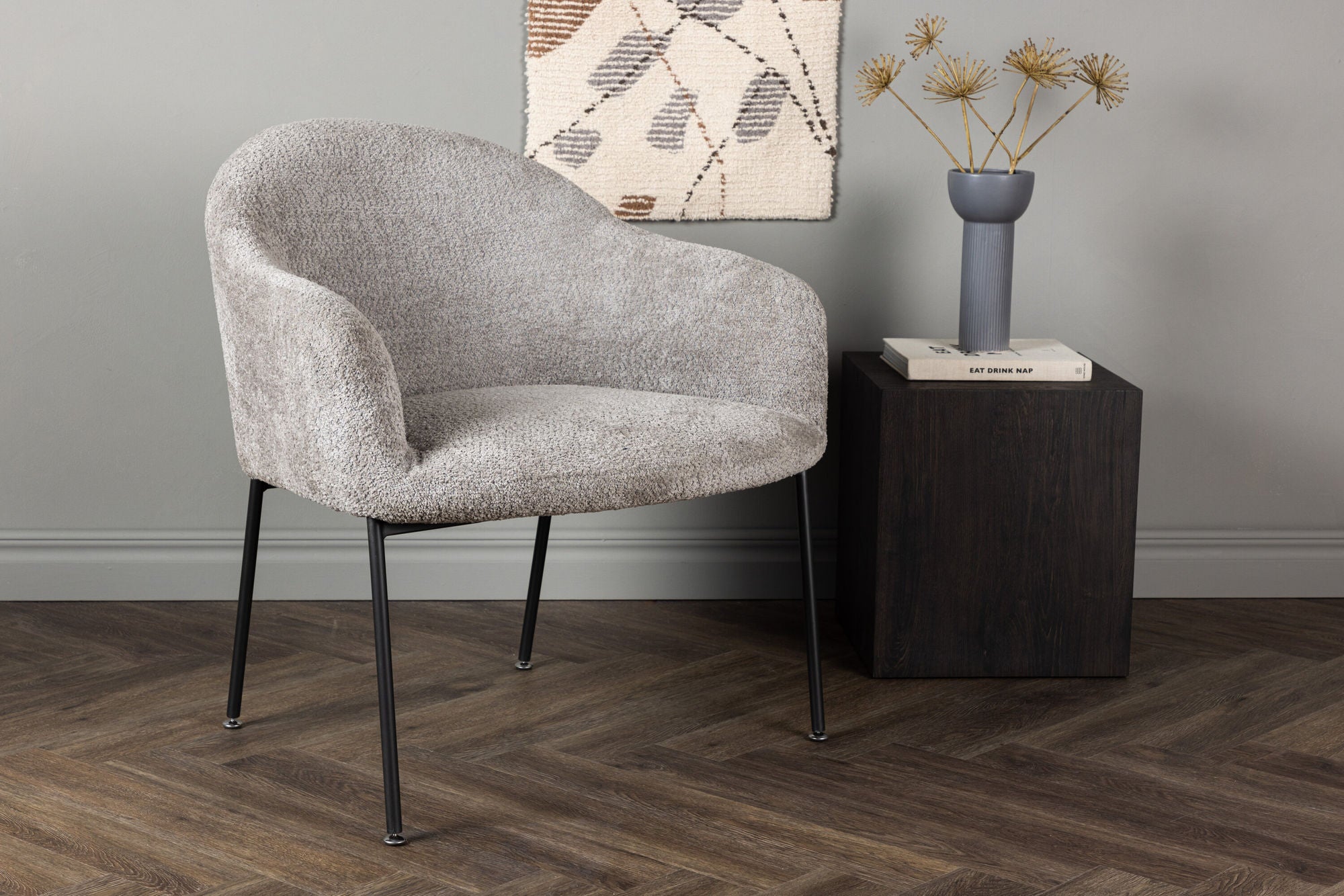 Sessel Catania aus Teddy- Bouclé - Grau-Sessel-Venture Home-le canapé