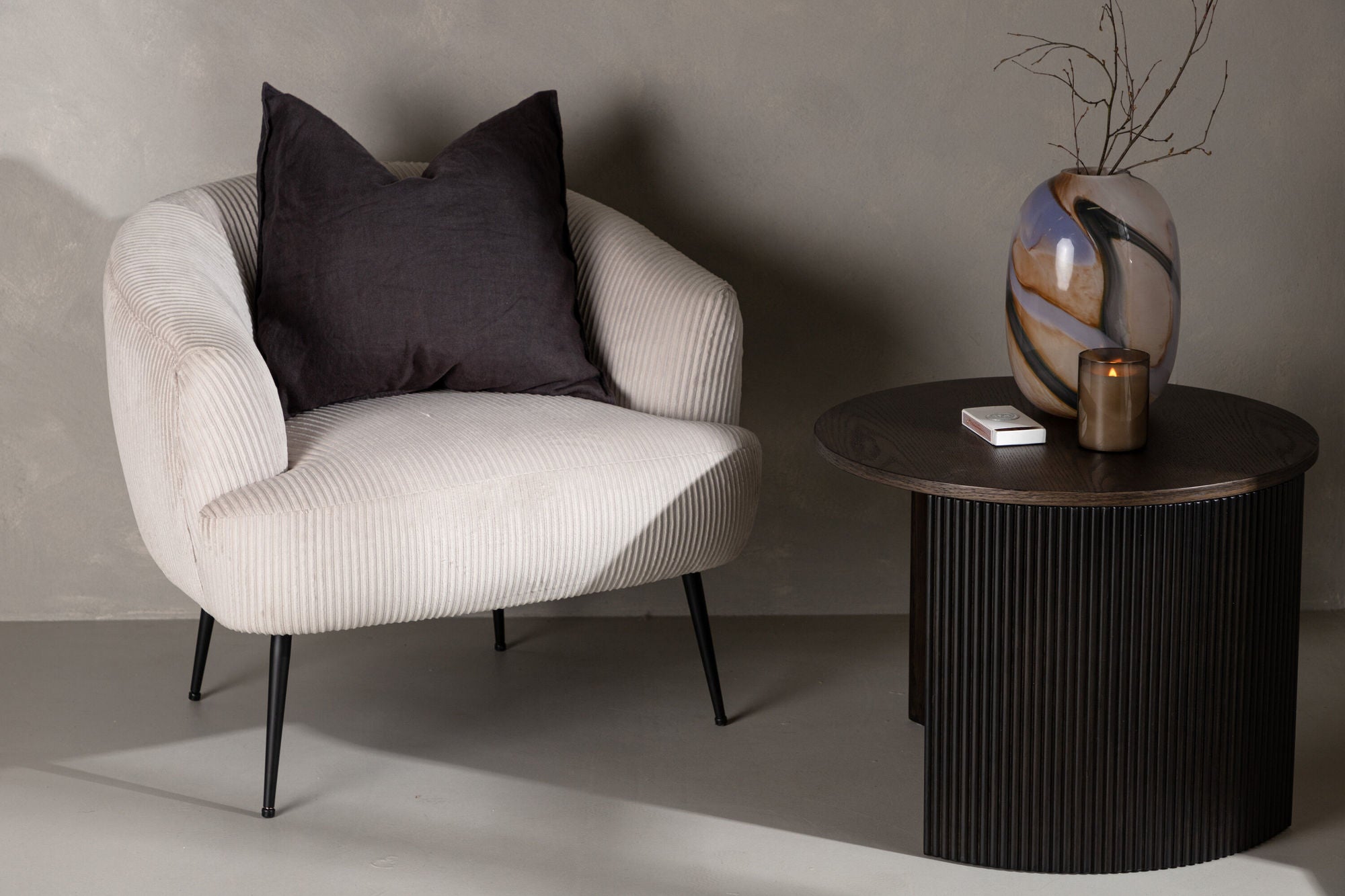 Sessel Derry aus Kord - Beige-Sessel-Venture Home-le canapé