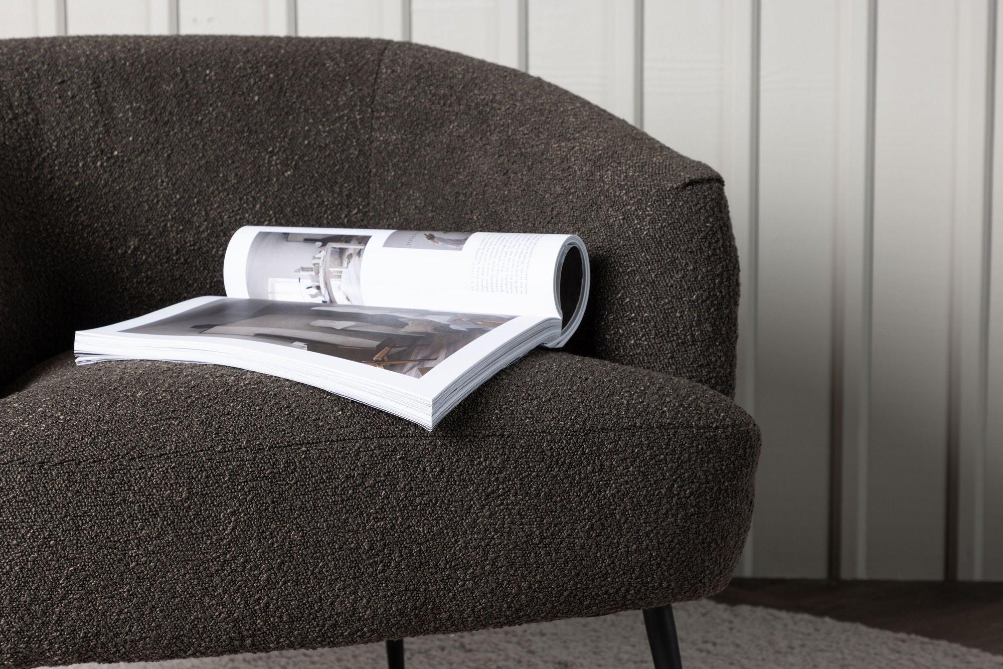 Sessel Derry aus Teddy Bouclé - Dunkelgrau-Sessel-Venture Home-le canapé