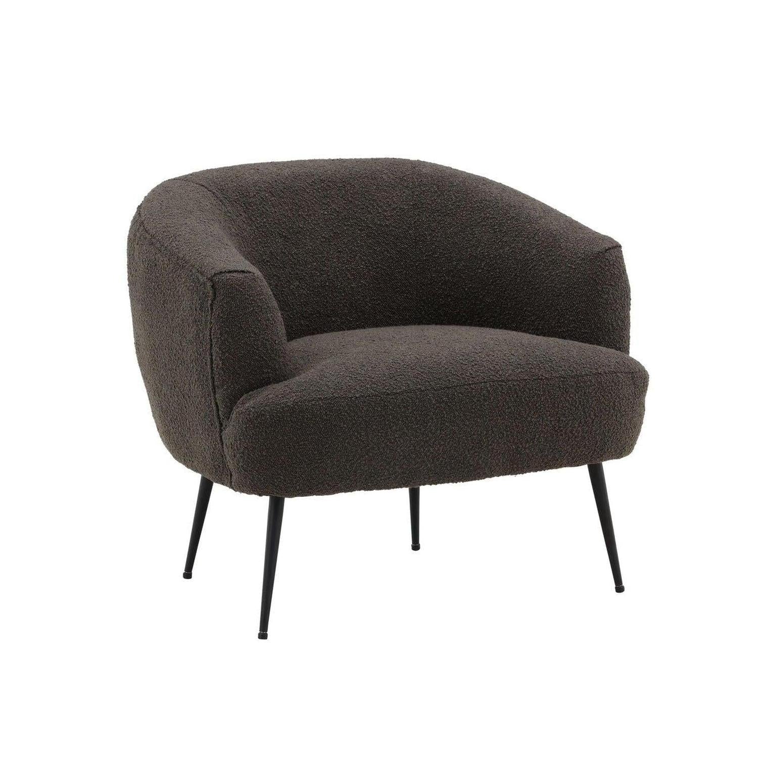Sessel Derry aus Teddy - Bouclé - SchwarzSessel