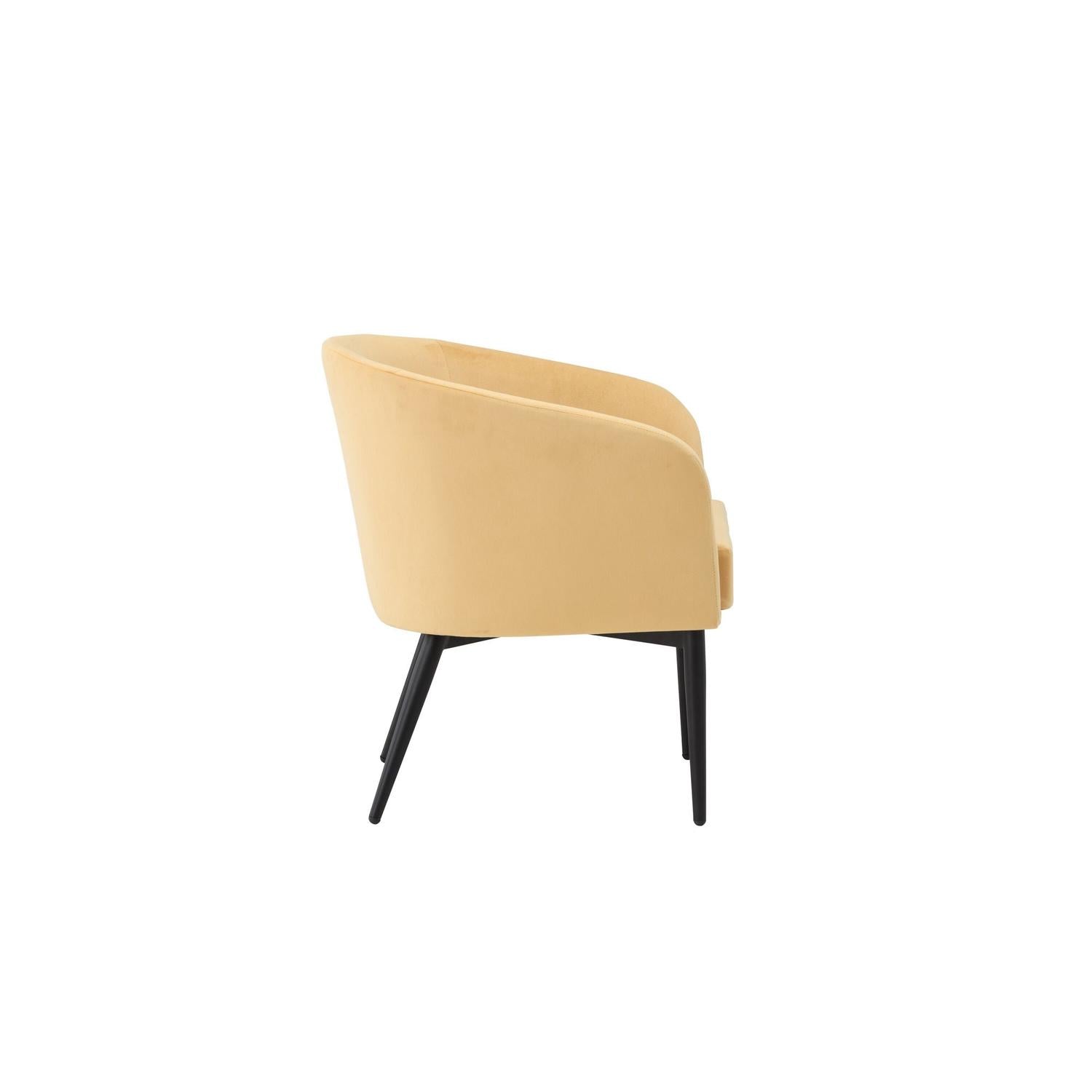 Sessel Fluffy aus Samt - Gelb-Sessel-Venture Home-le canapé