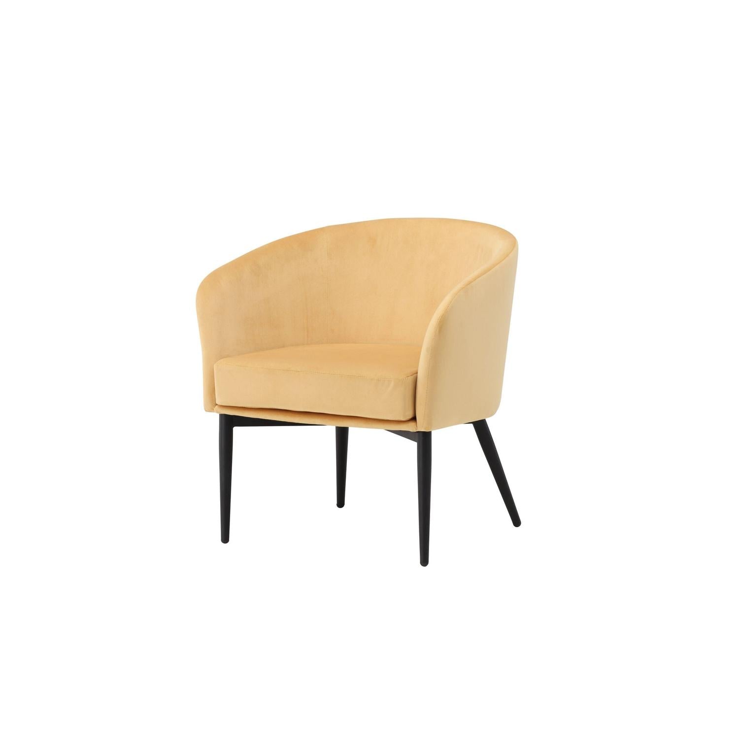 Sessel Fluffy aus Samt - Gelb-Sessel-Venture Home-le canapé