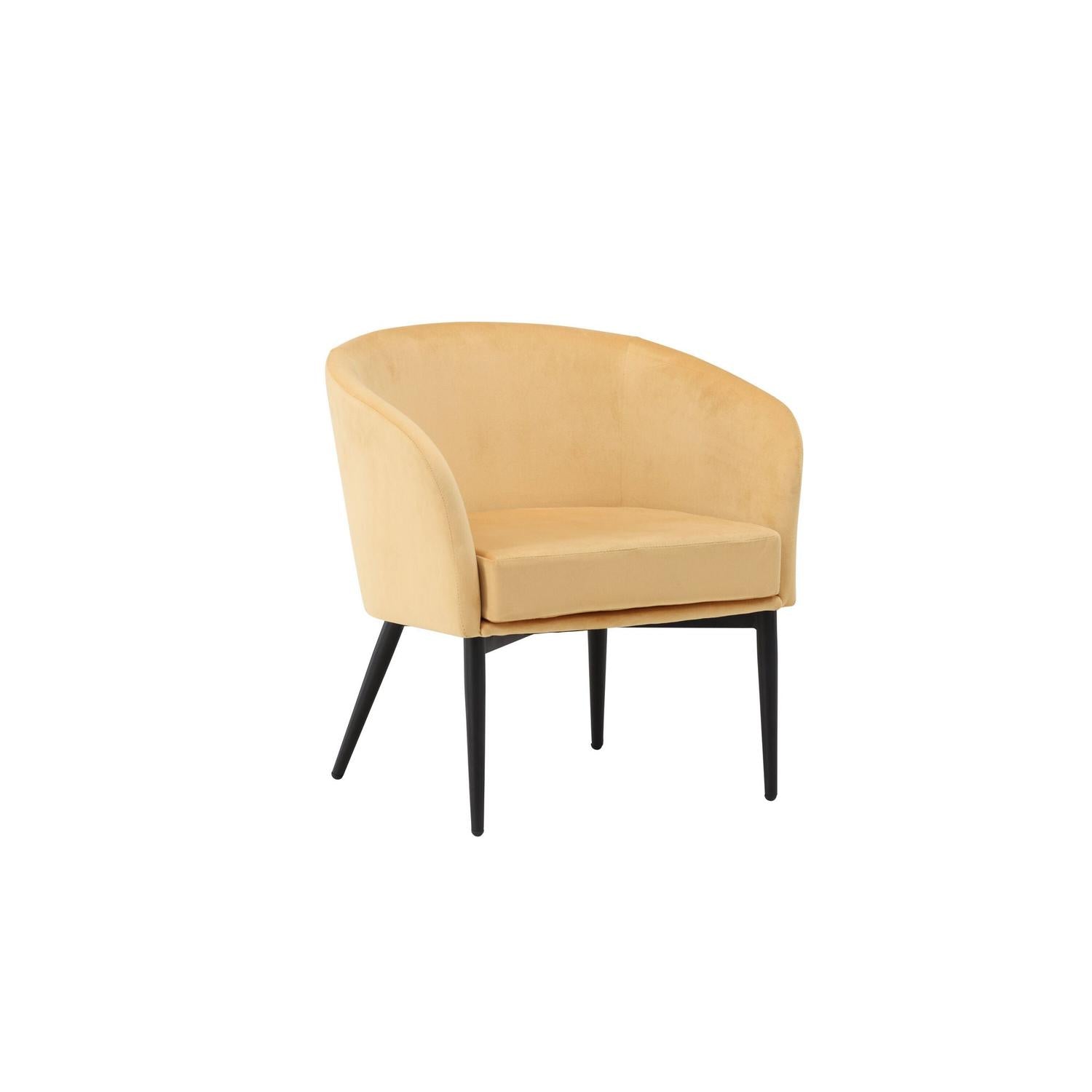 Sessel Fluffy aus Samt - Gelb-Sessel-Venture Home-le canapé