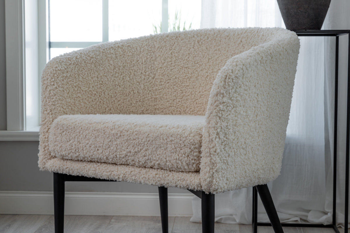 Sessel Fluffy aus Teddy Bouclé - Weiß-Sessel-Venture Home-le canapé