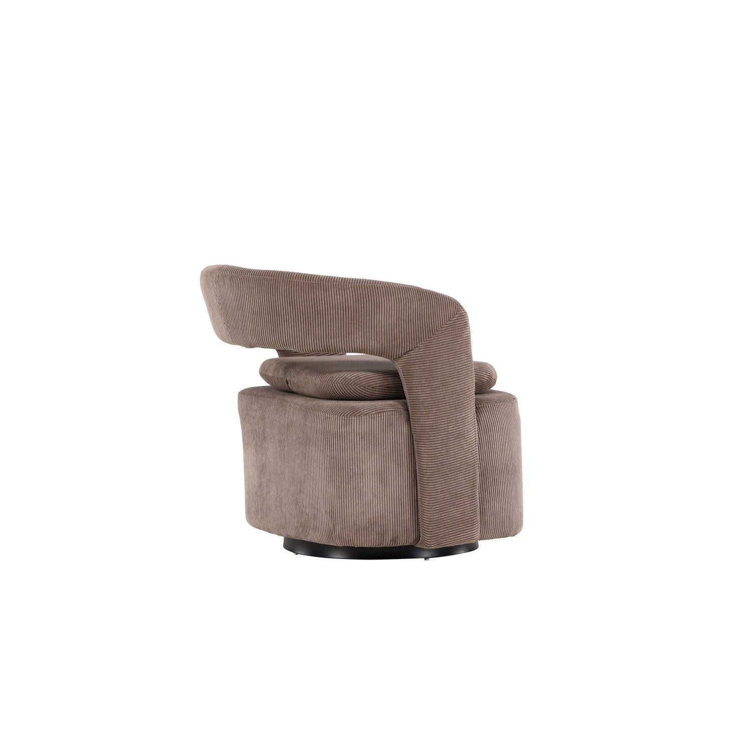 Sessel Laurel Drehsessel aus Cord - Braun-Sessel-Venture Home-le canapé
