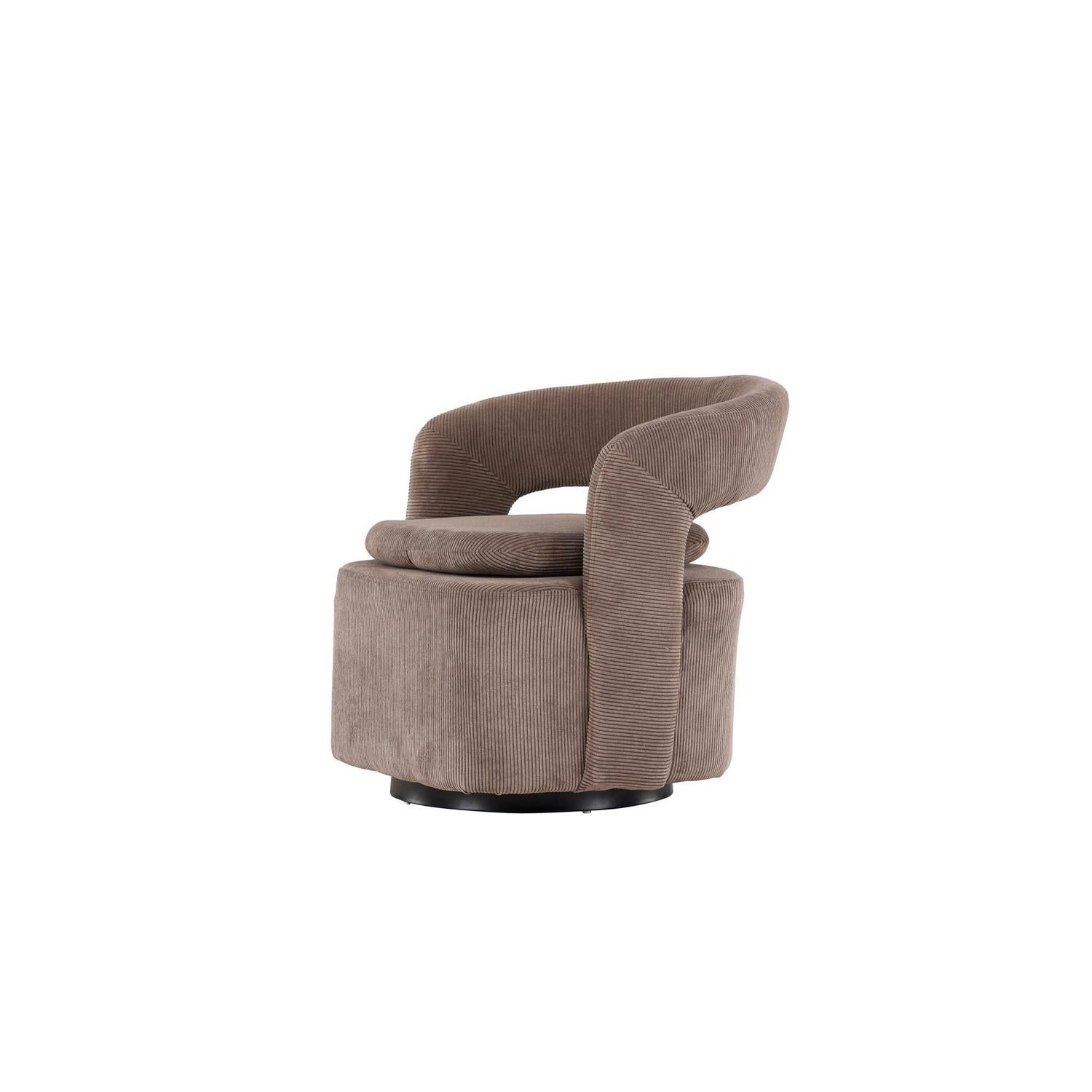 Sessel Laurel Drehsessel aus Cord - Braun-Sessel-Venture Home-le canapé