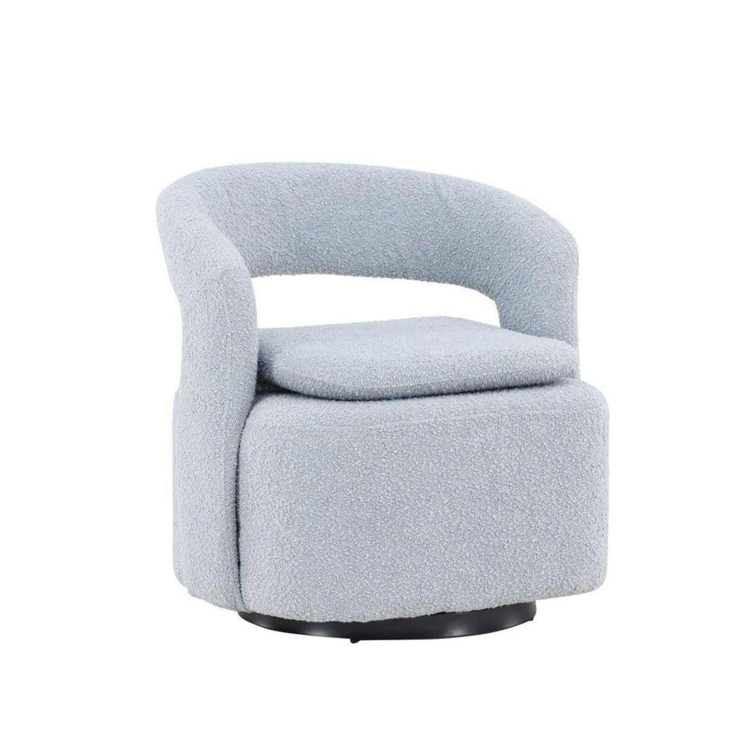 Sessel Laurel Drehsessel aus Teddy-Bouclé - Babyblau-Sessel-Venture Home-le canapé