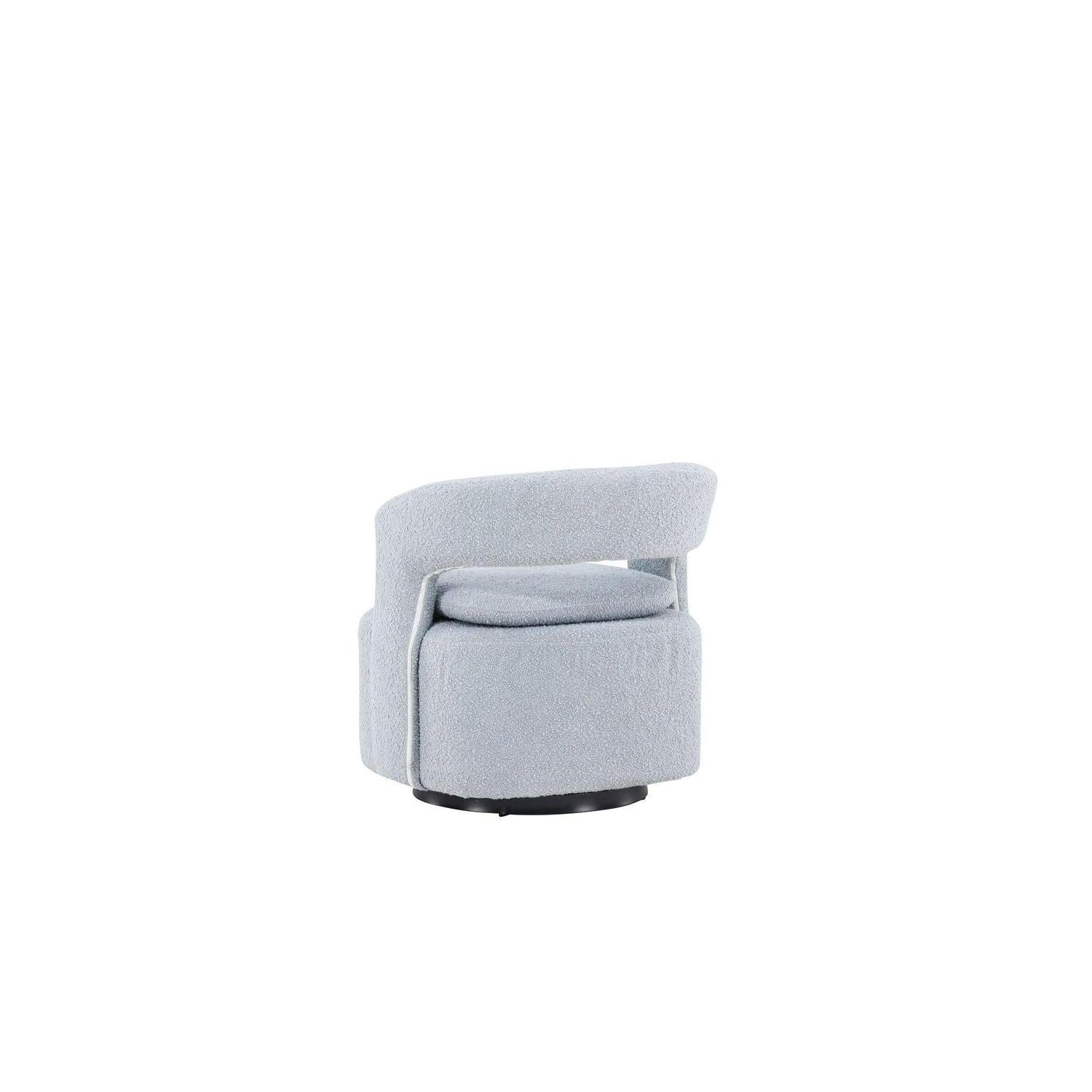 Sessel Laurel Drehsessel aus Teddy - Bouclé - BabyblauLoungesessel