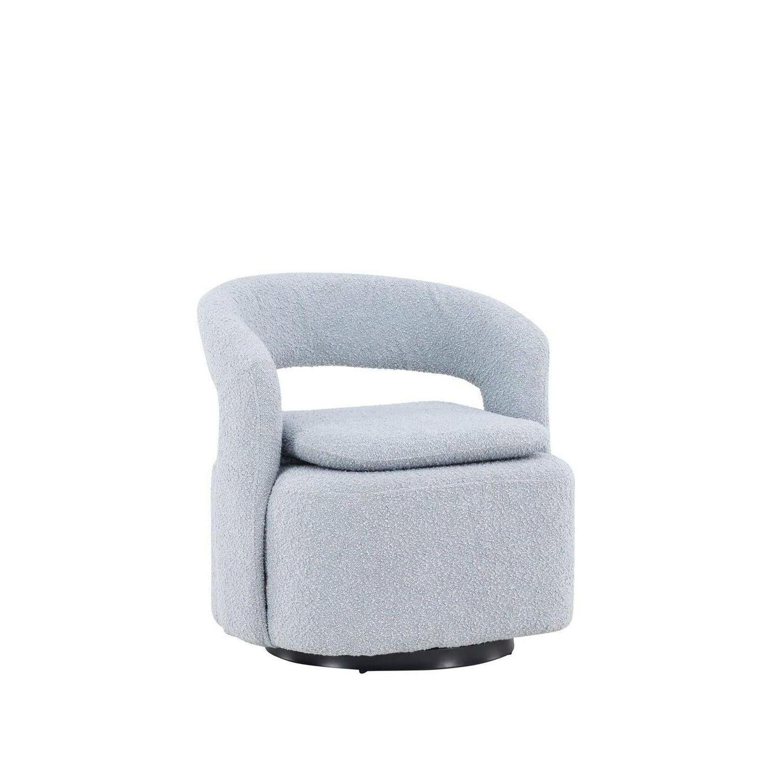 Sessel Laurel Drehsessel aus Teddy - Bouclé - BabyblauLoungesessel