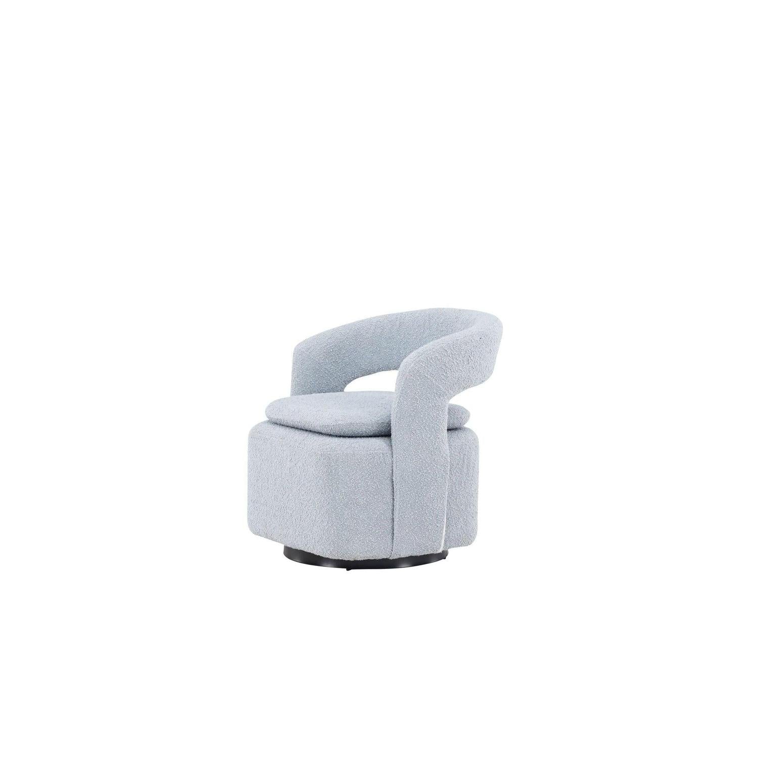 Sessel Laurel Drehsessel aus Teddy - Bouclé - BabyblauLoungesessel