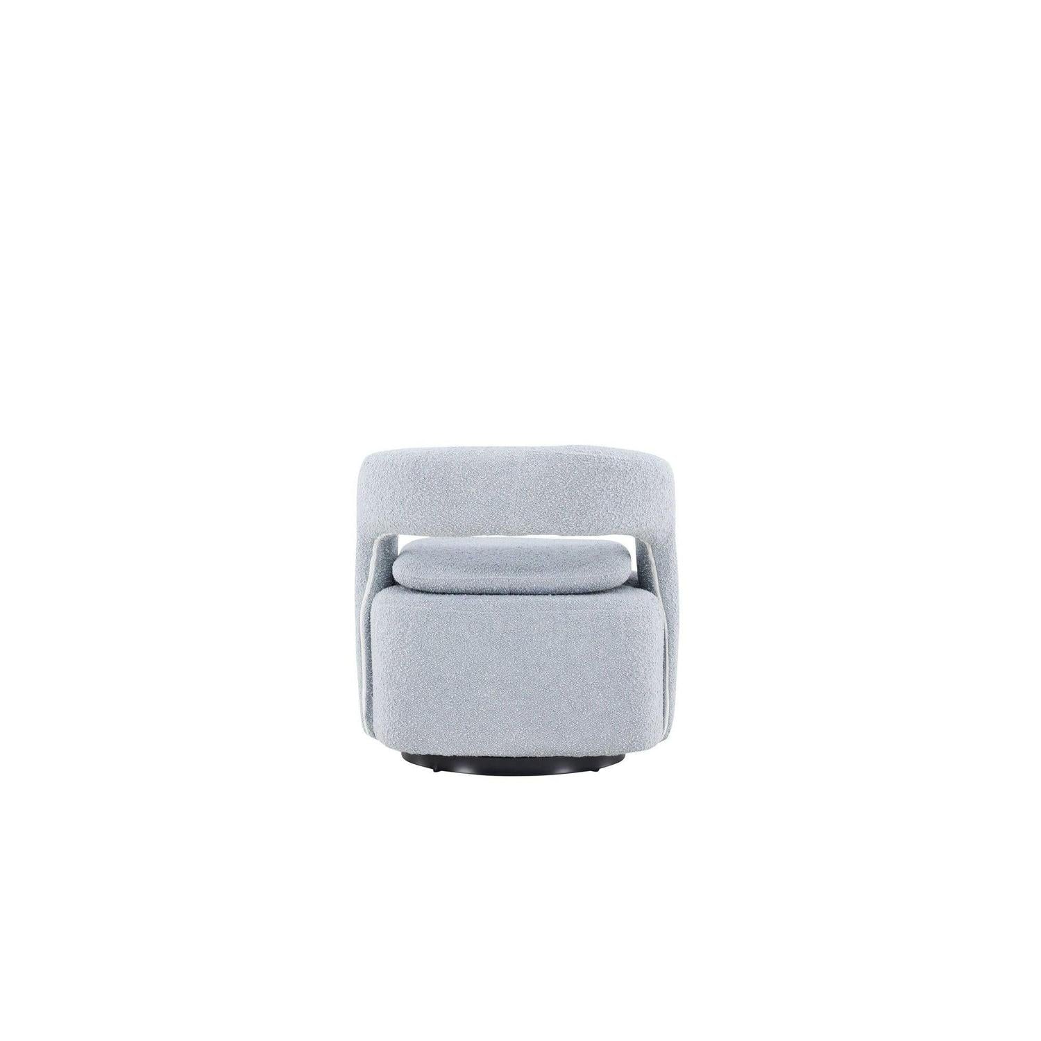 Sessel Laurel Drehsessel aus Teddy - Bouclé - BabyblauLoungesessel