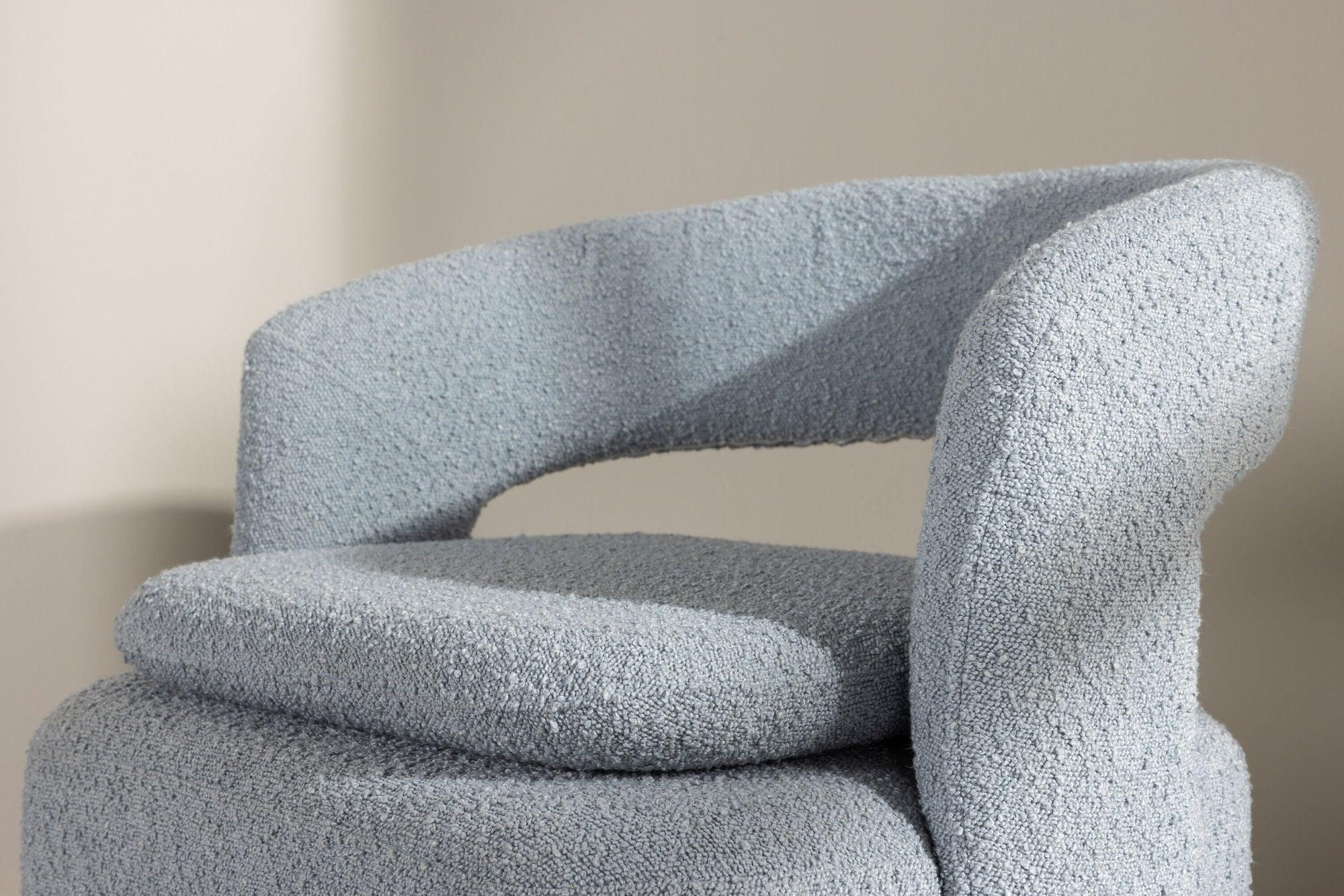 Sessel Laurel Drehsessel aus Teddy - Bouclé - BabyblauLoungesessel