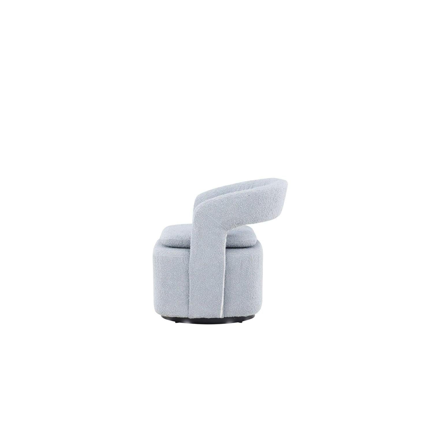 Sessel Laurel Drehsessel aus Teddy - Bouclé - BabyblauLoungesessel