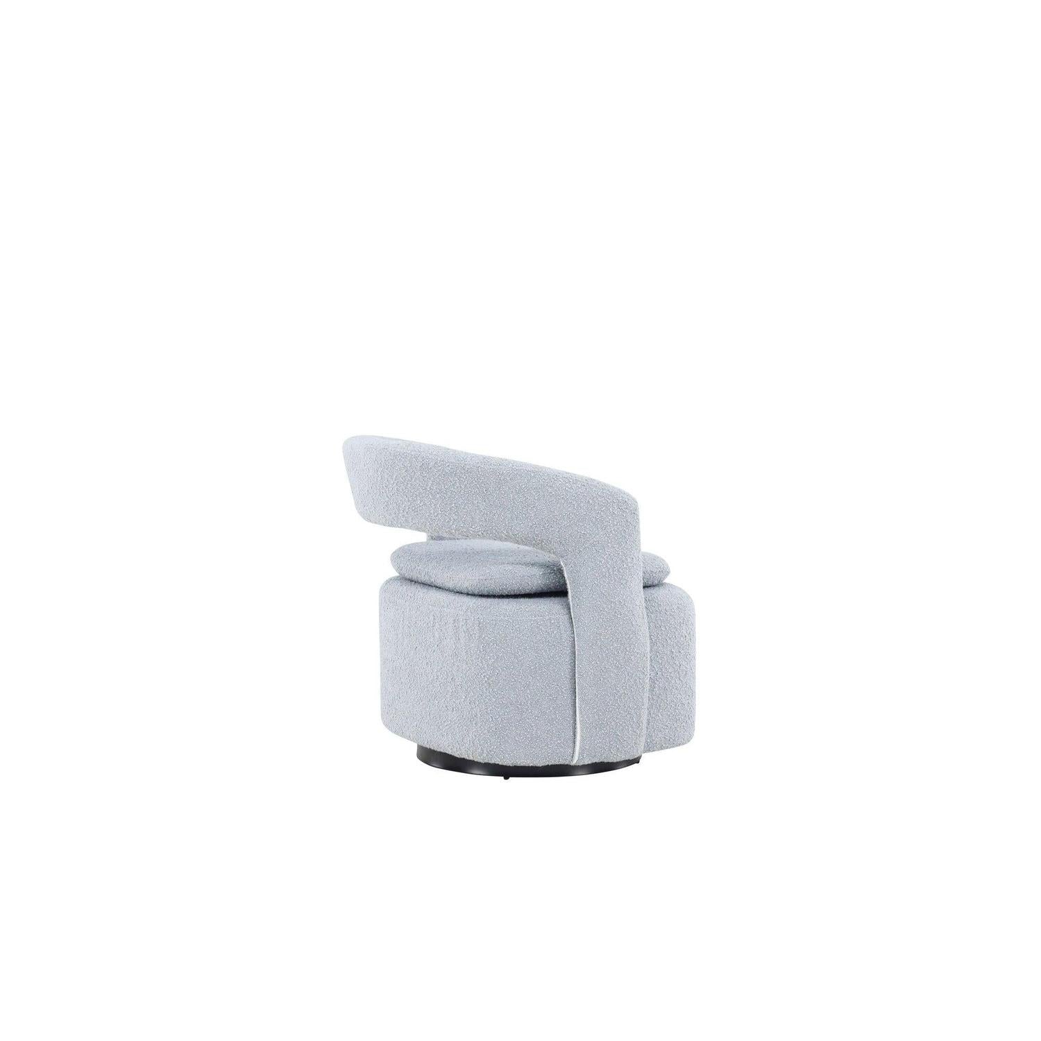 Sessel Laurel Drehsessel aus Teddy - Bouclé - BabyblauLoungesessel