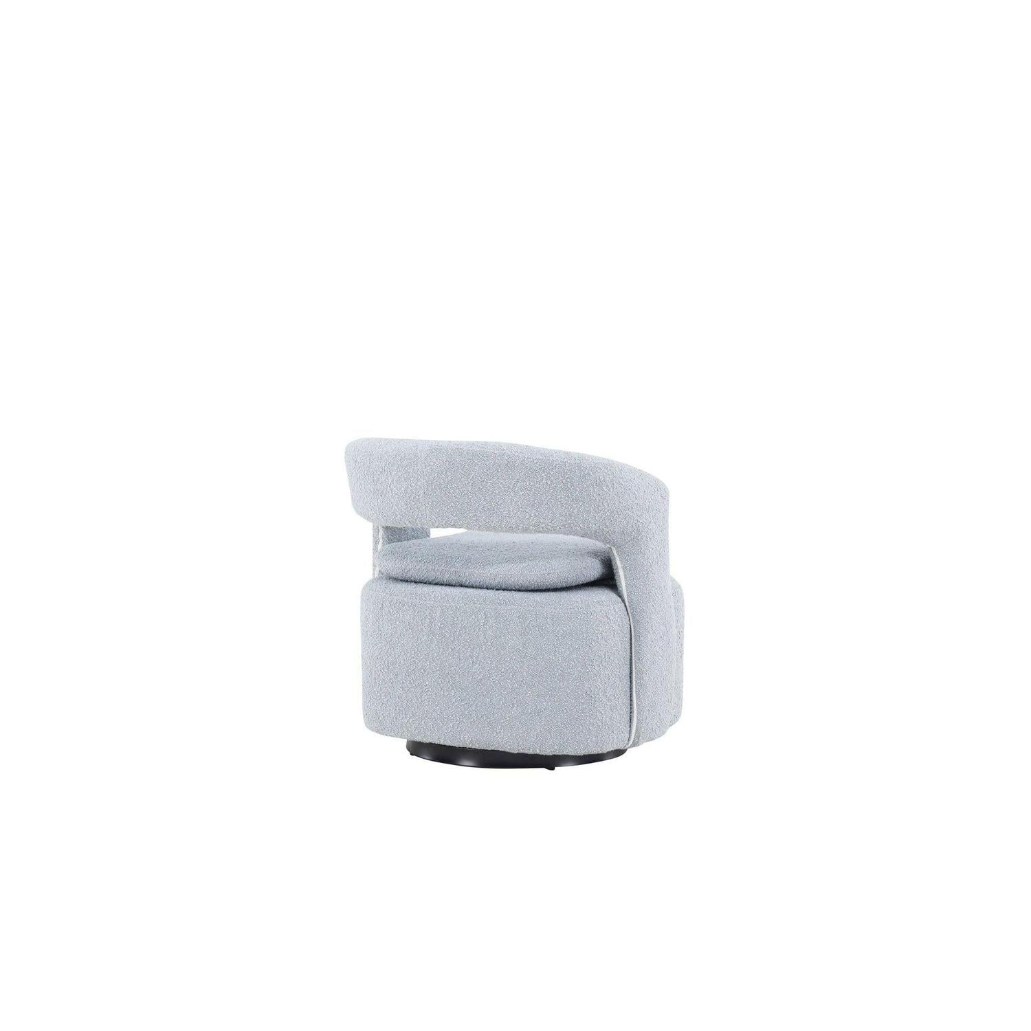 Sessel Laurel Drehsessel aus Teddy - Bouclé - BabyblauLoungesessel