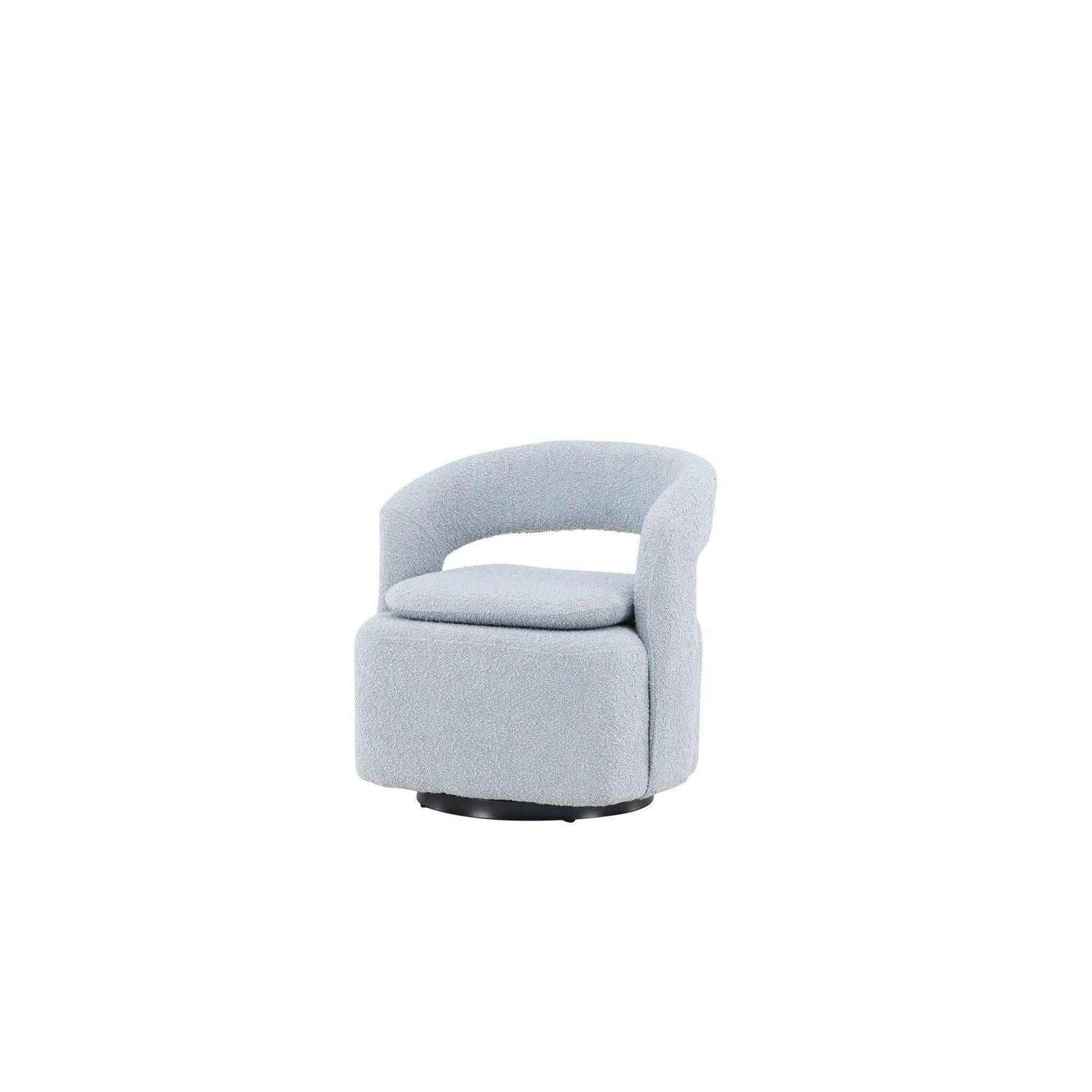 Sessel Laurel Drehsessel aus Teddy - Bouclé - BabyblauLoungesessel