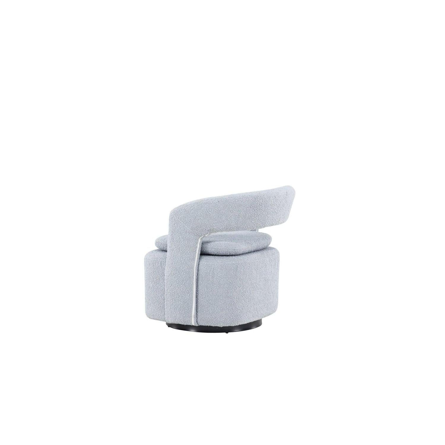 Sessel Laurel Drehsessel aus Teddy - Bouclé - BabyblauLoungesessel