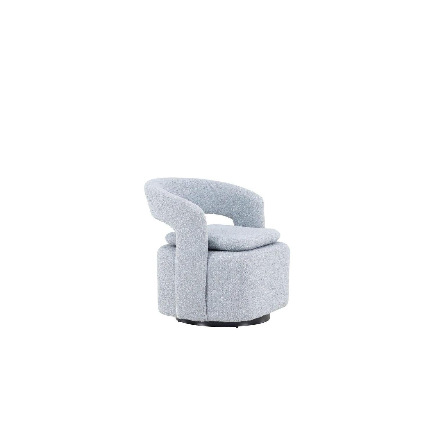 Sessel Laurel Drehsessel aus Teddy - Bouclé - BabyblauLoungesessel