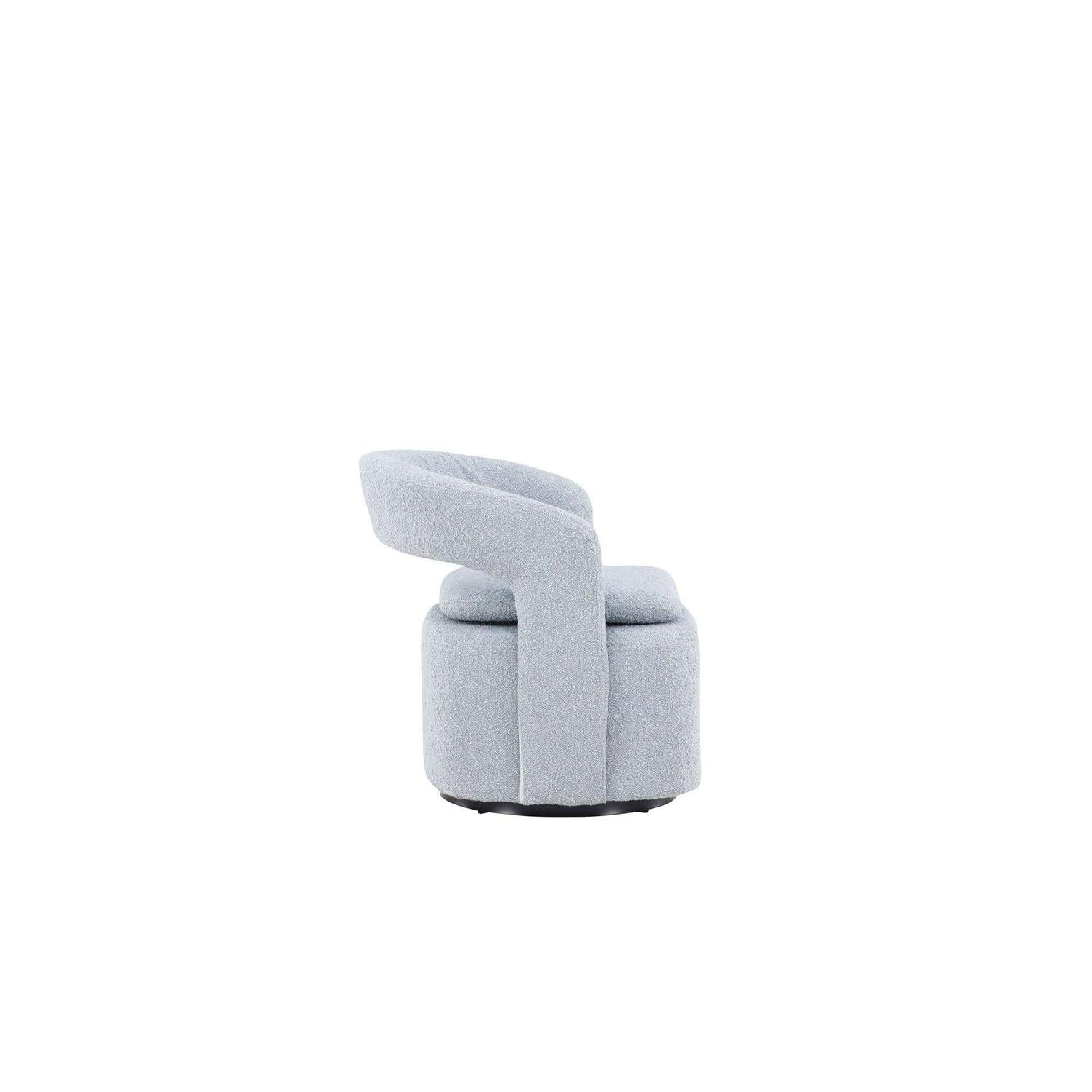 Sessel Laurel Drehsessel aus Teddy - Bouclé - BabyblauLoungesessel