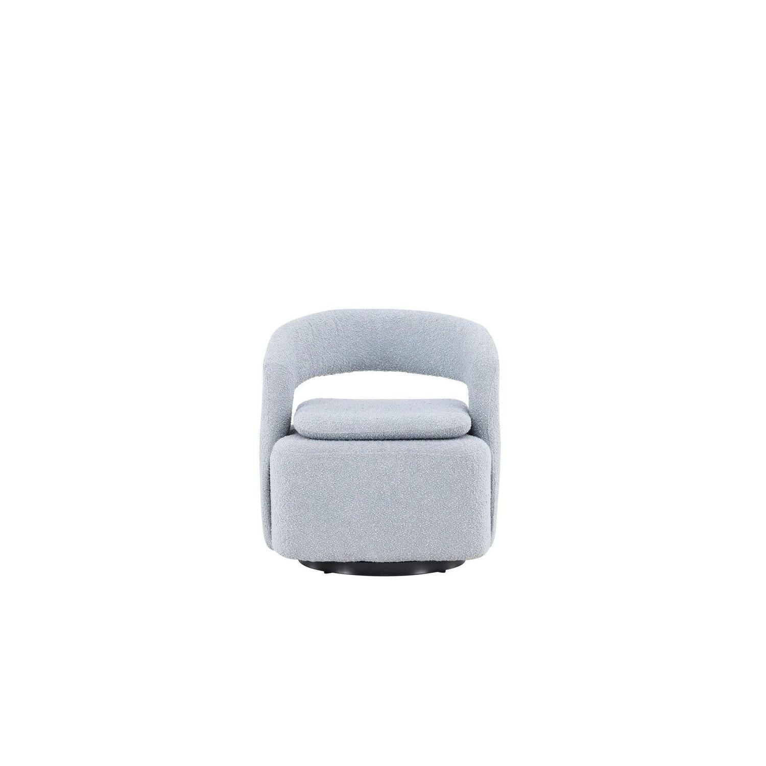 Sessel Laurel Drehsessel aus Teddy - Bouclé - BabyblauLoungesessel