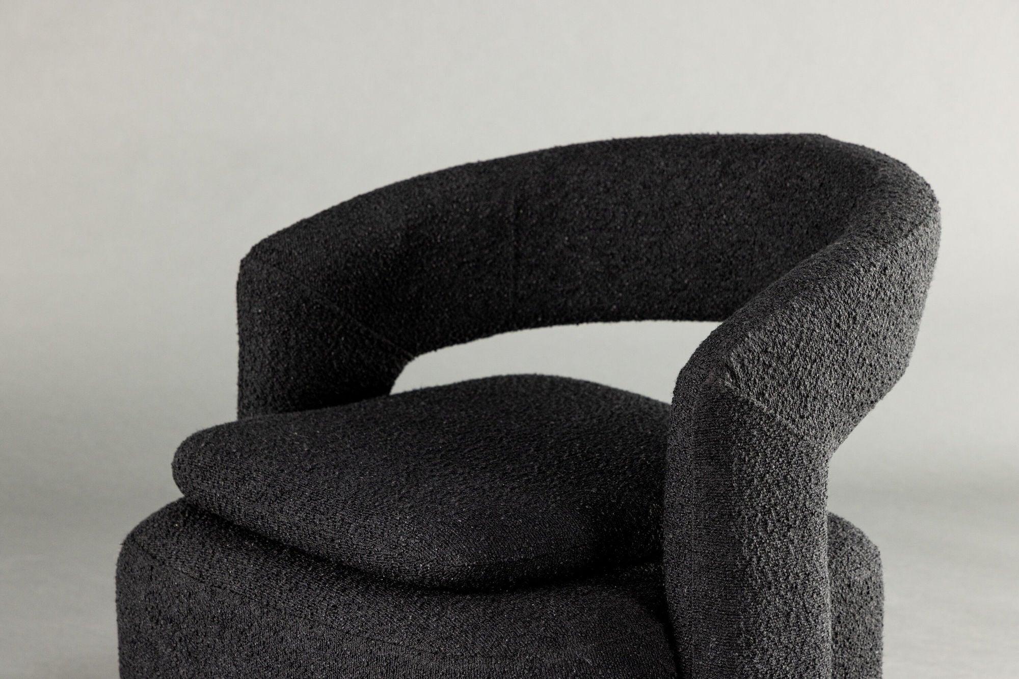 Sessel Laurel Drehsessel aus Teddy - Bouclé - SchwarzLoungesessel