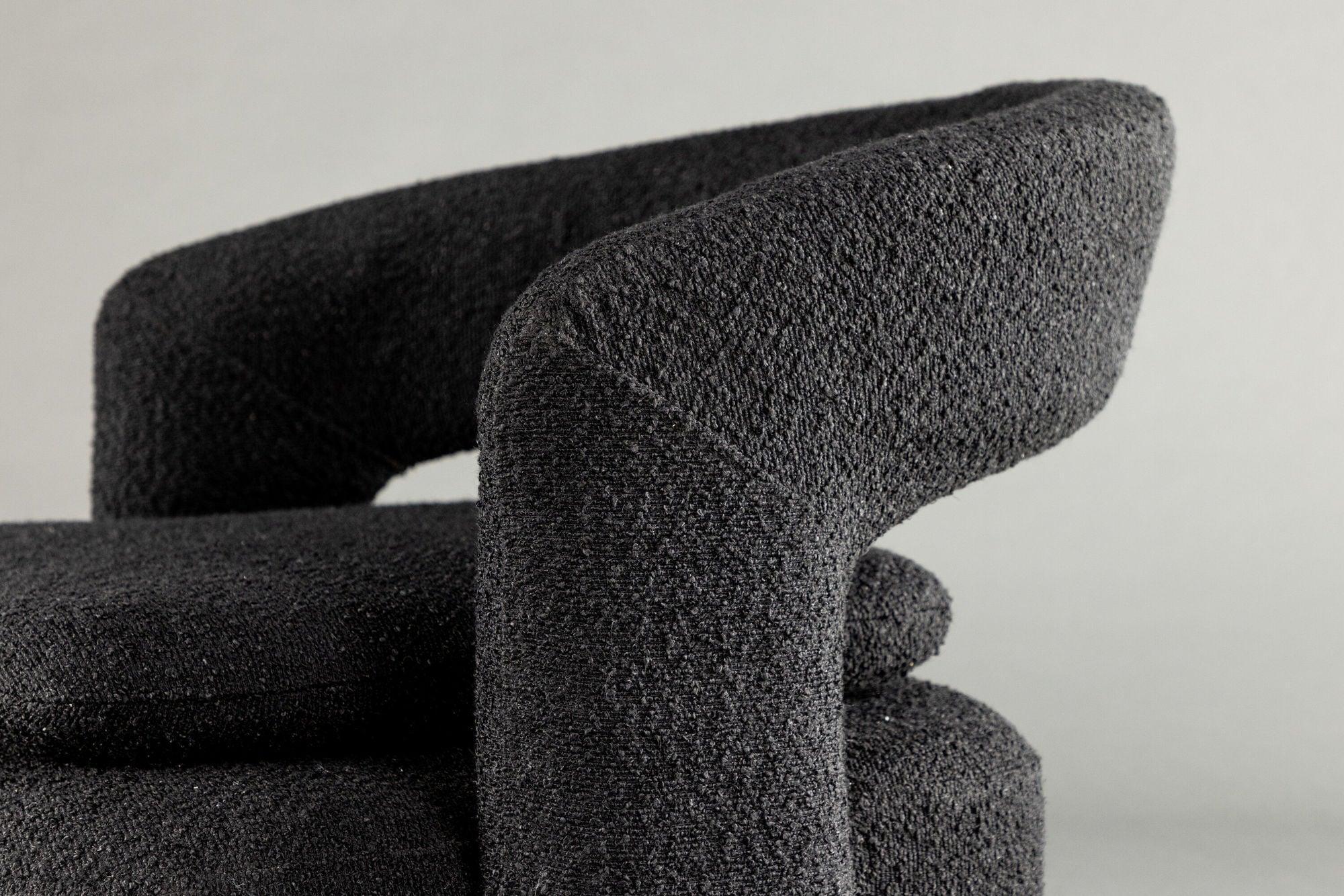 Sessel Laurel Drehsessel aus Teddy - Bouclé - SchwarzLoungesessel