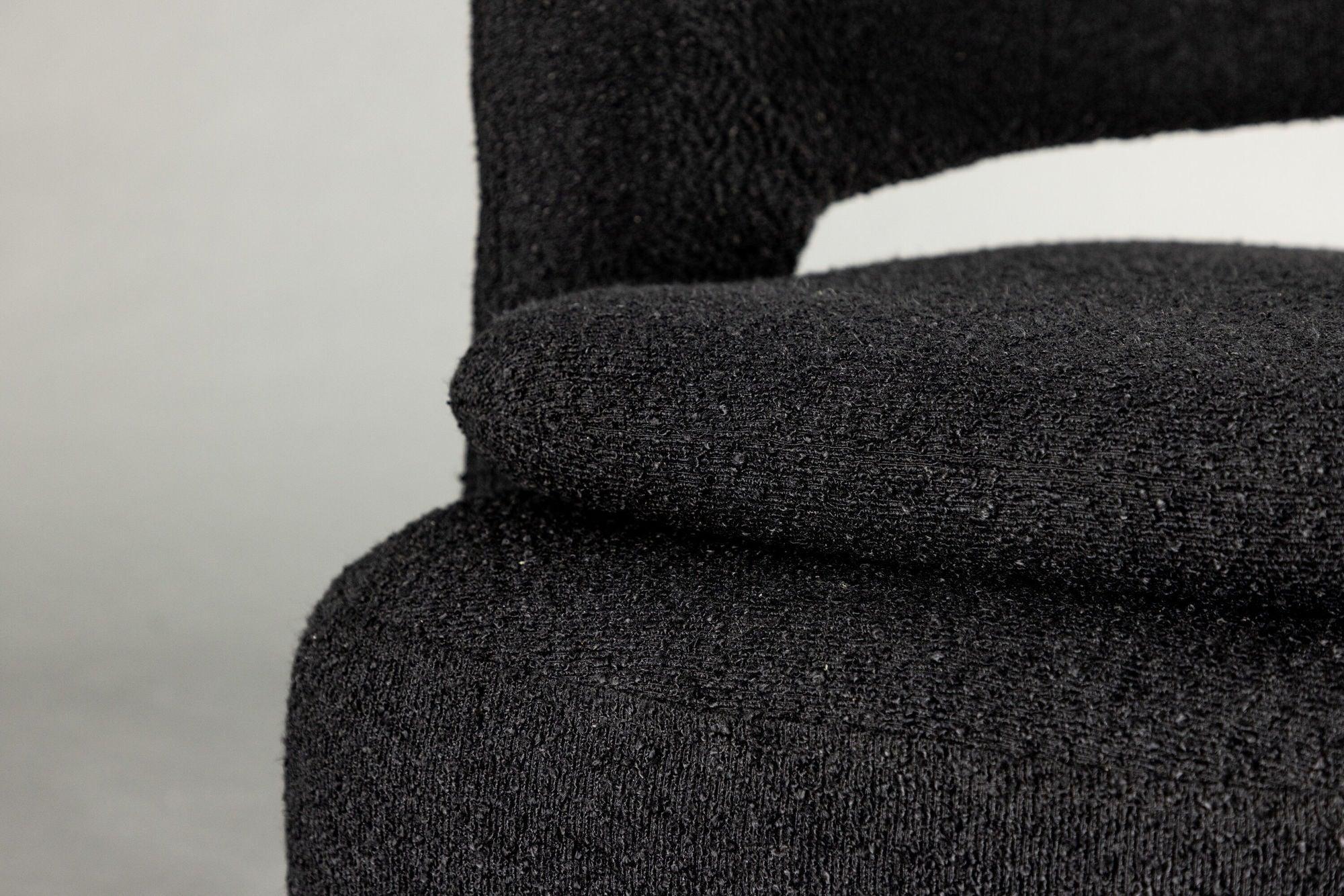 Sessel Laurel Drehsessel aus Teddy - Bouclé - SchwarzLoungesessel