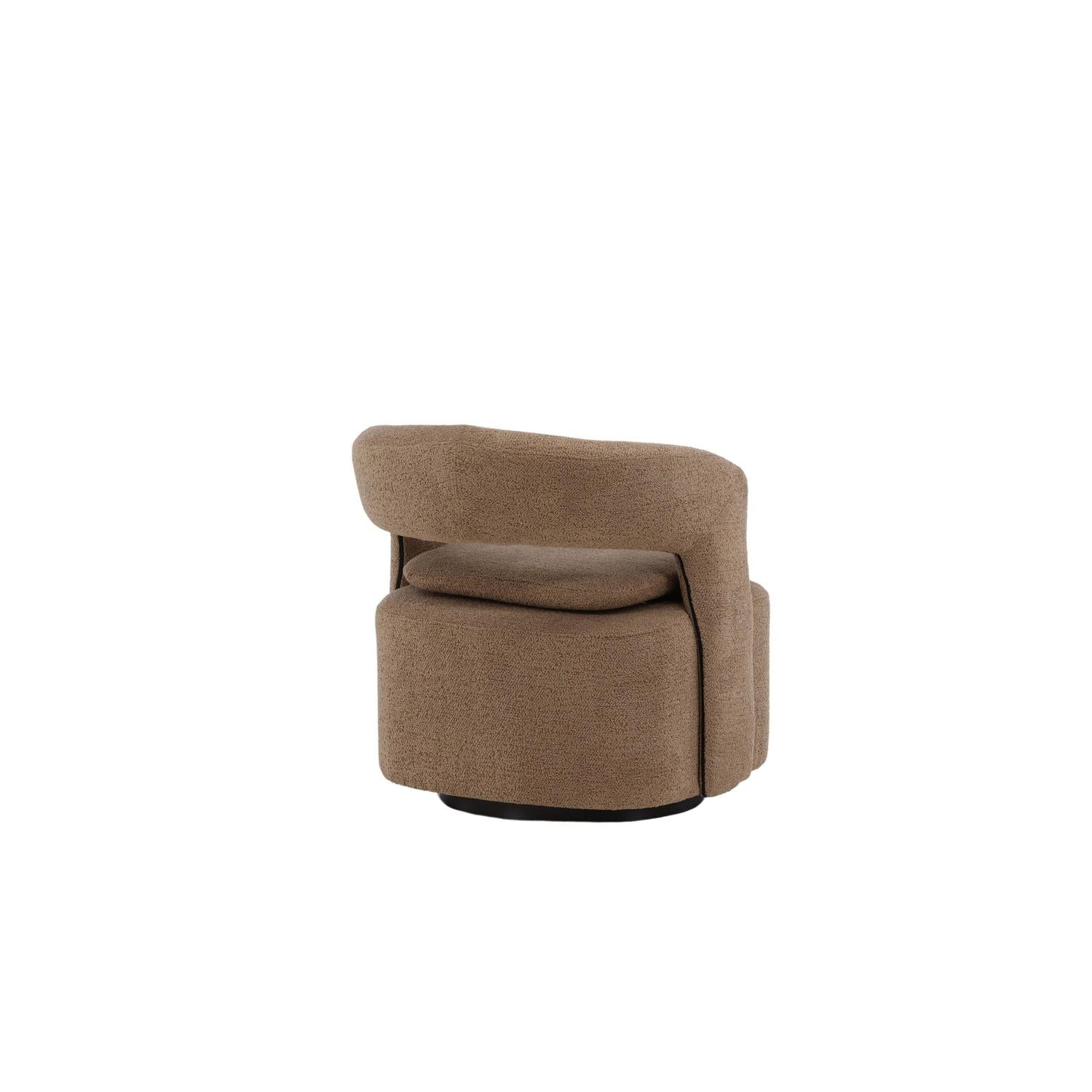 Sessel Laurel Drehsessel aus Teddy-Boucle Stoff- Braun-Sessel-Venture Home-le canapé