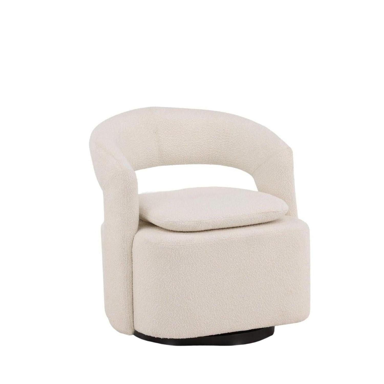Sessel Laurel Drehsessel aus Teddy - Bouclé - WeißLoungesessel