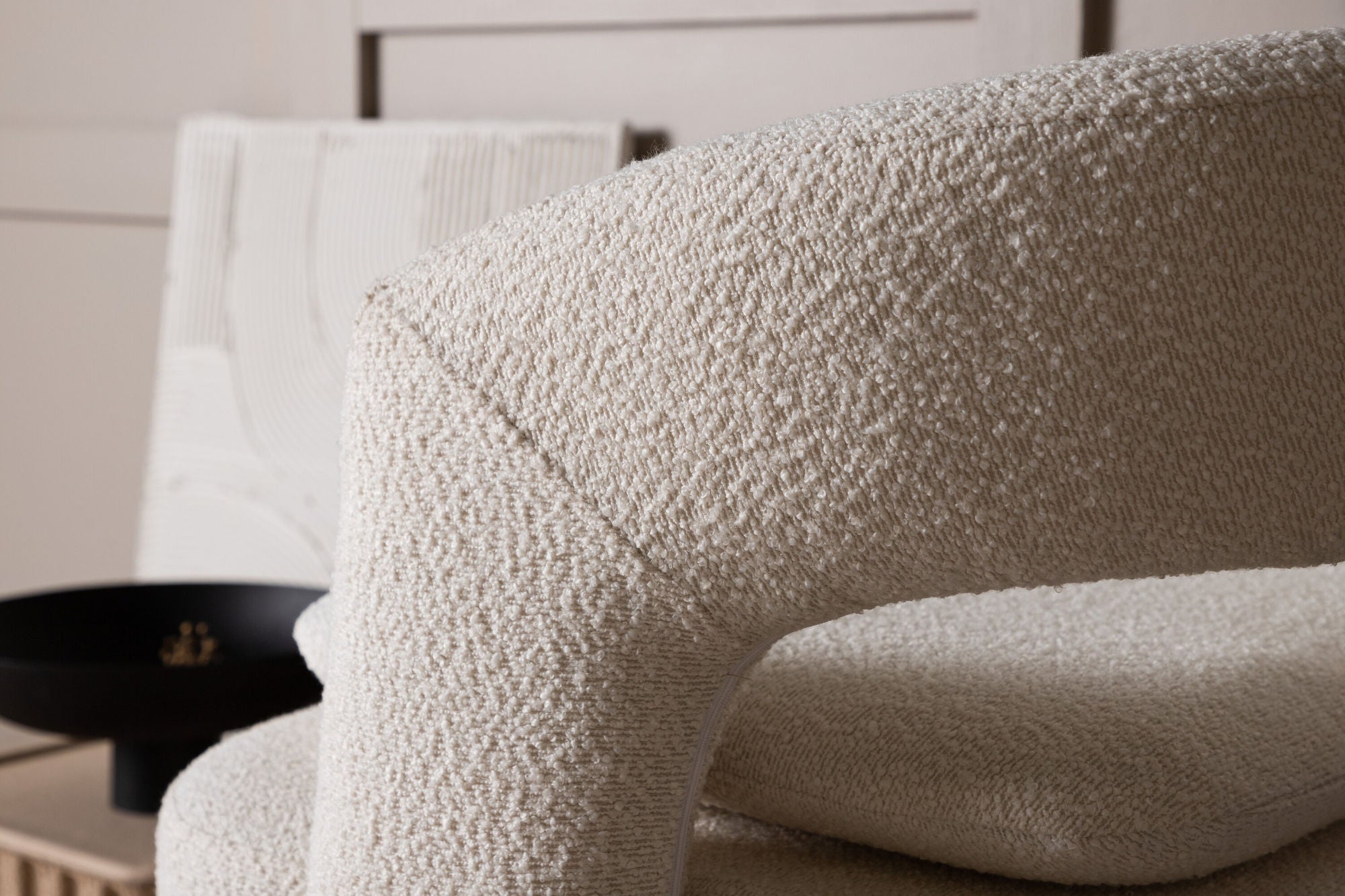 Sessel Laurel Drehsessel aus Teddy - Bouclé - WeißLoungesessel