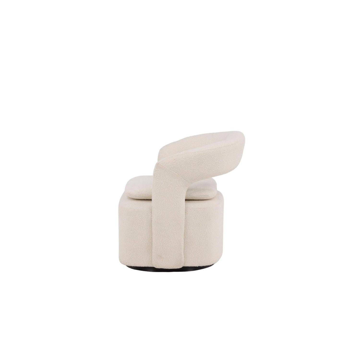 Sessel Laurel Drehsessel aus Teddy-Bouclé - Weiß-Sessel-Venture Home-le canapé