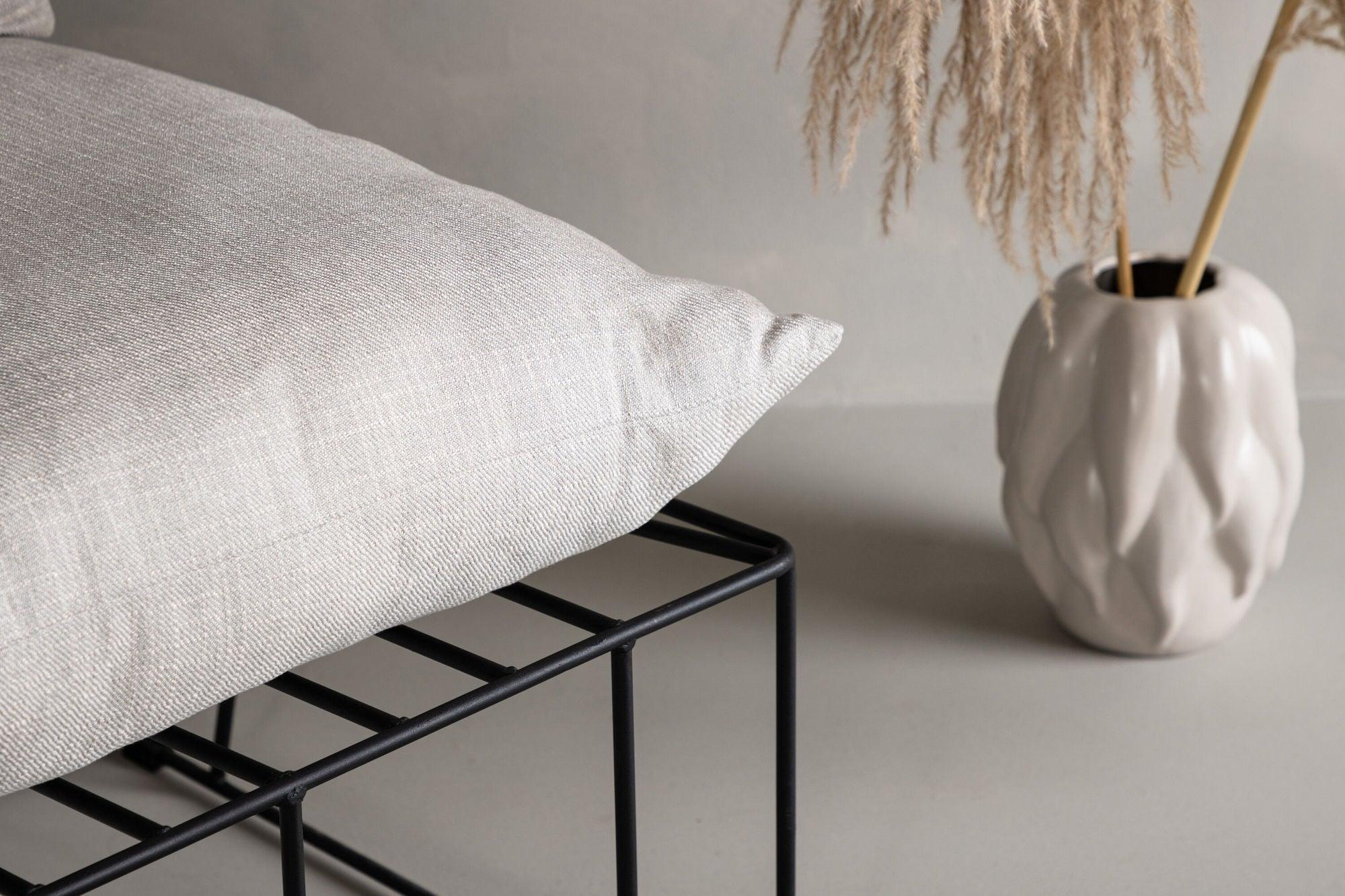 Sessel Livonia aus Leinen mit Metallgestell - Schwarz-Sessel-Venture Home-le canapé