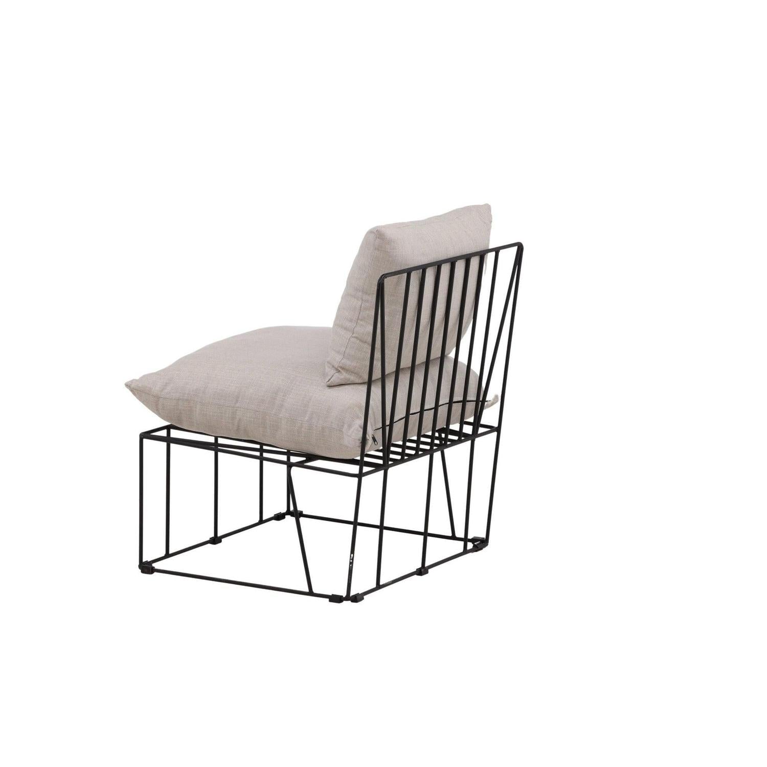 Sessel Livonia aus Leinen - Schwarz-Sessel-Venture Home-le canapé