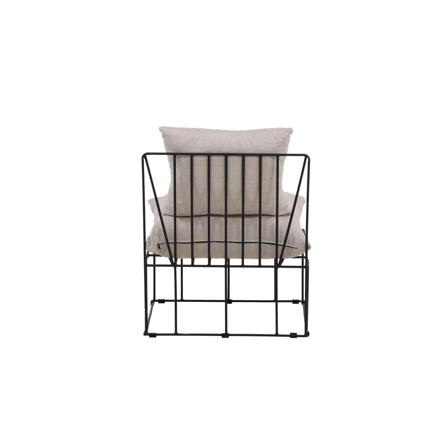Sessel Livonia aus Leinen - Schwarz-Sessel-Venture Home-le canapé