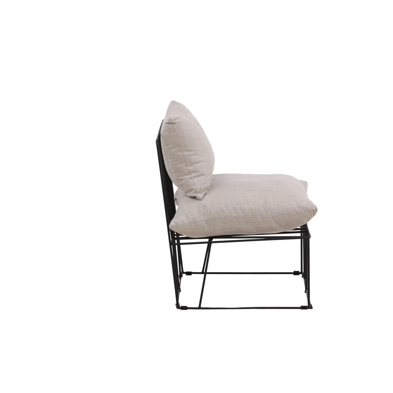 Sessel Livonia aus Leinen - Schwarz-Sessel-Venture Home-le canapé