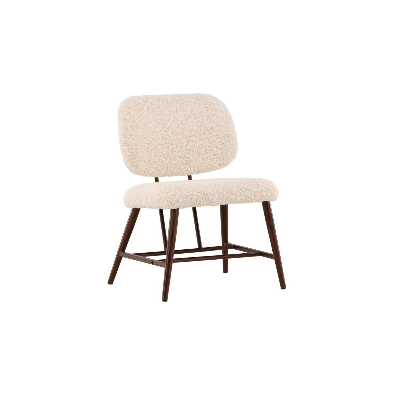 Sessel Midland aus Teddystoff / Bouclé - WeißSessel