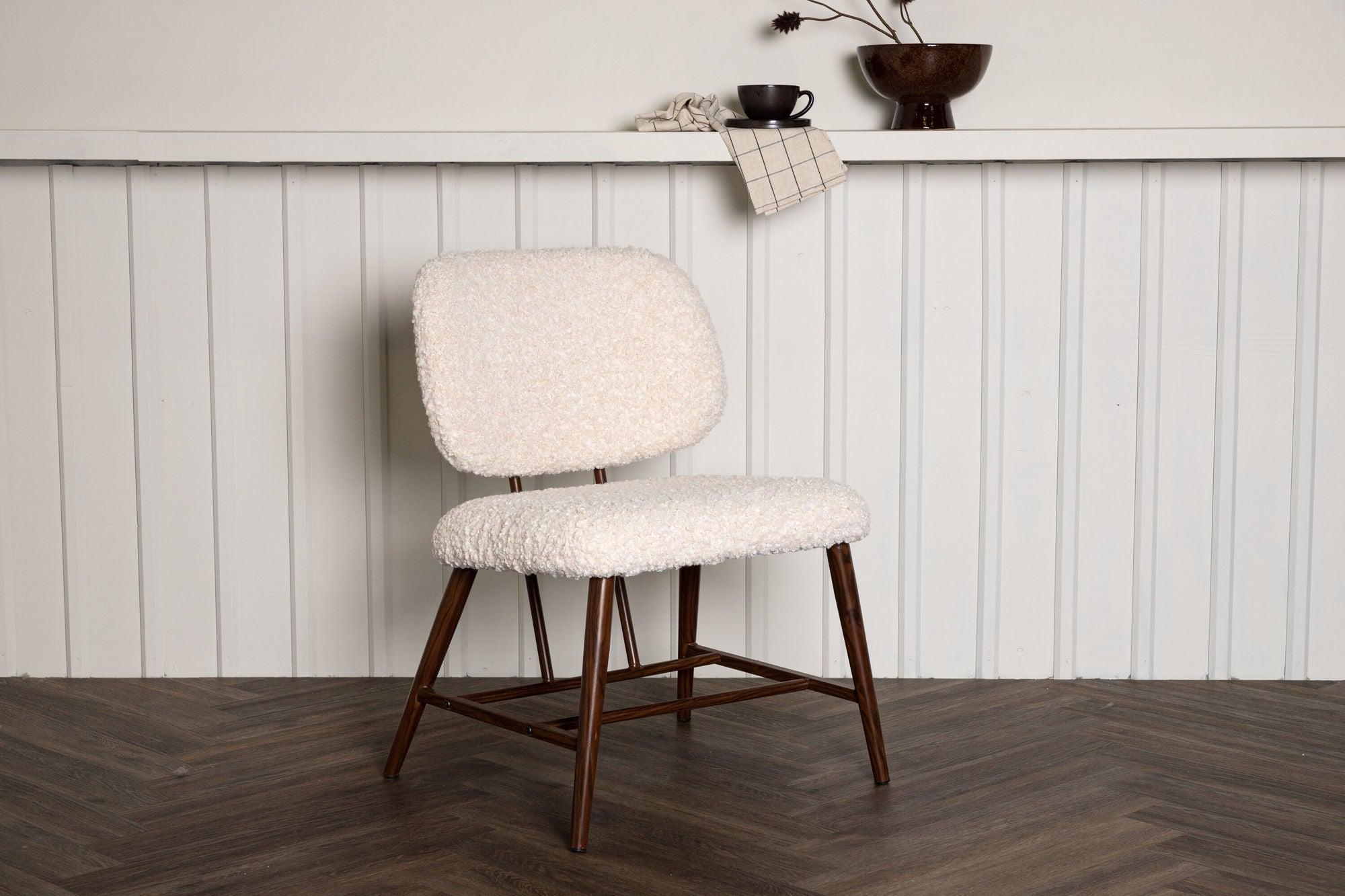 Sessel Midland aus Teddystoff / Bouclé - Weiß-Sessel-Venture Home-le canapé