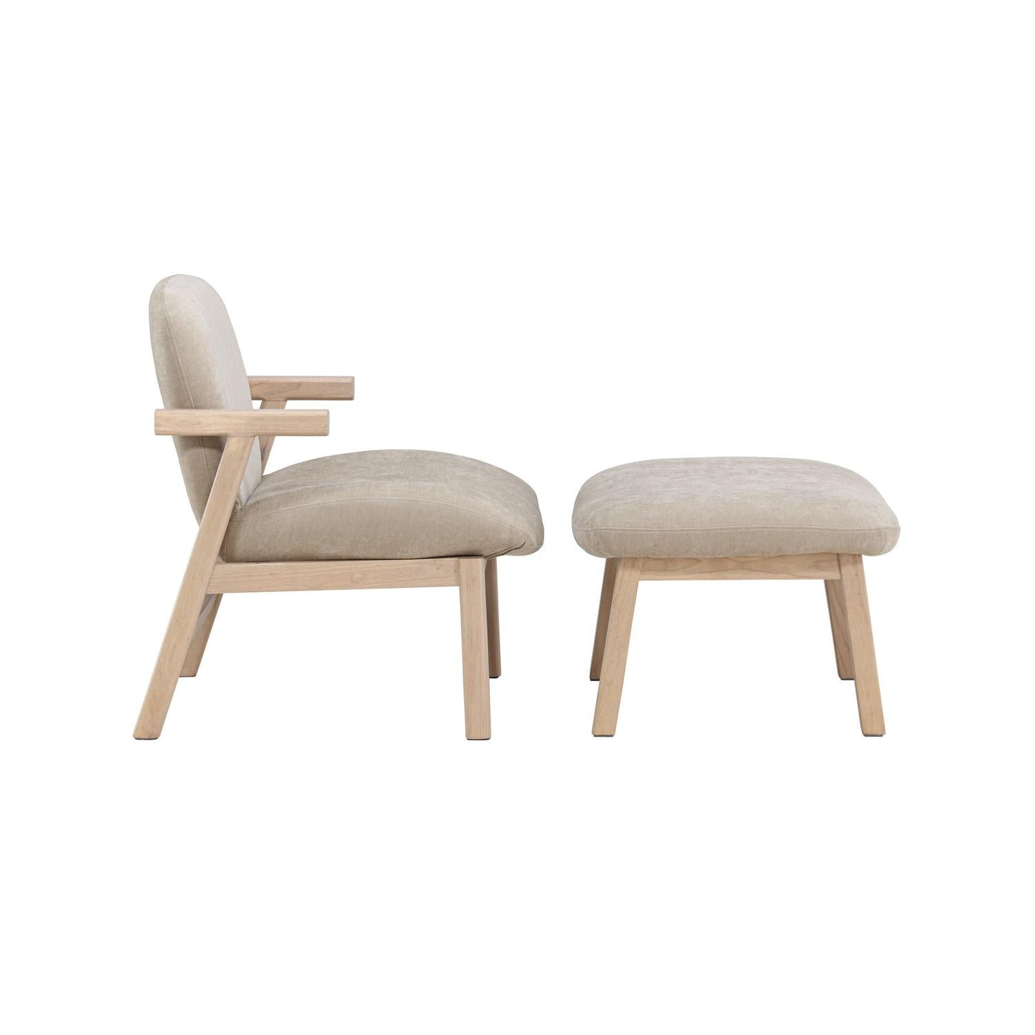 Sessel Rile mit Fußhocker - Beige-Sessel-Venture Home-le canapé