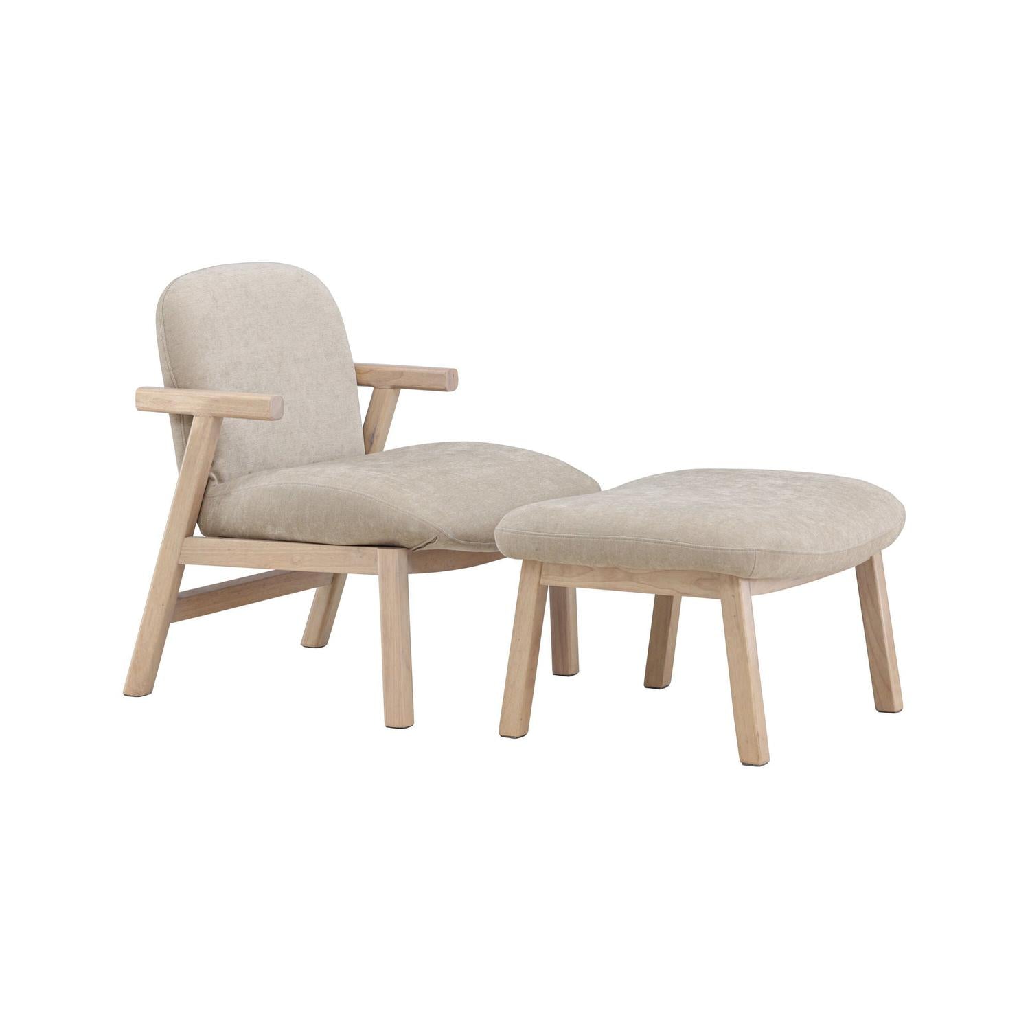 Sessel Rile mit Fußhocker - Beige-Sessel-Venture Home-le canapé