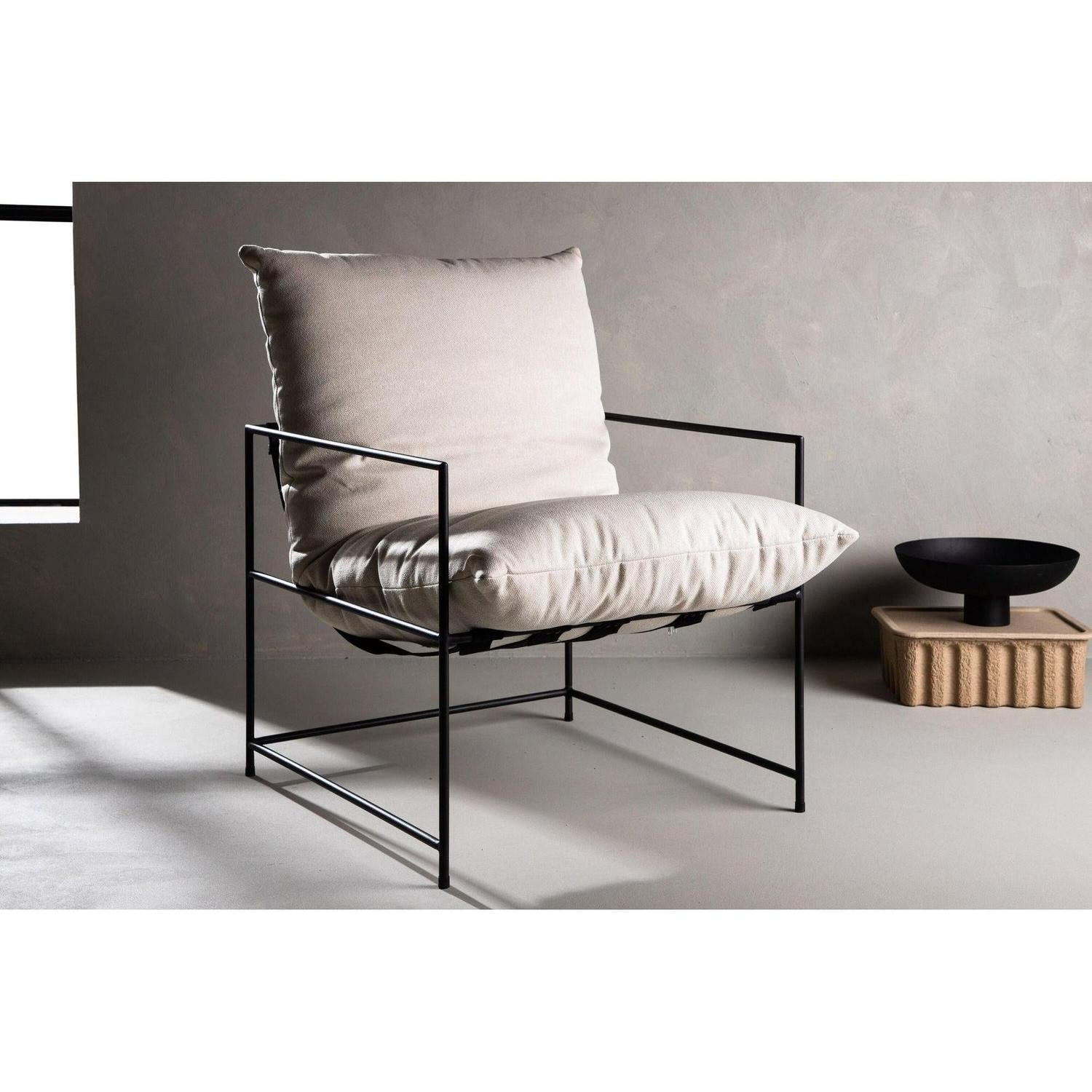 Sessel Sedalia aus Leinen - Schwarz-Loungesessel-Venture Home-le canapé